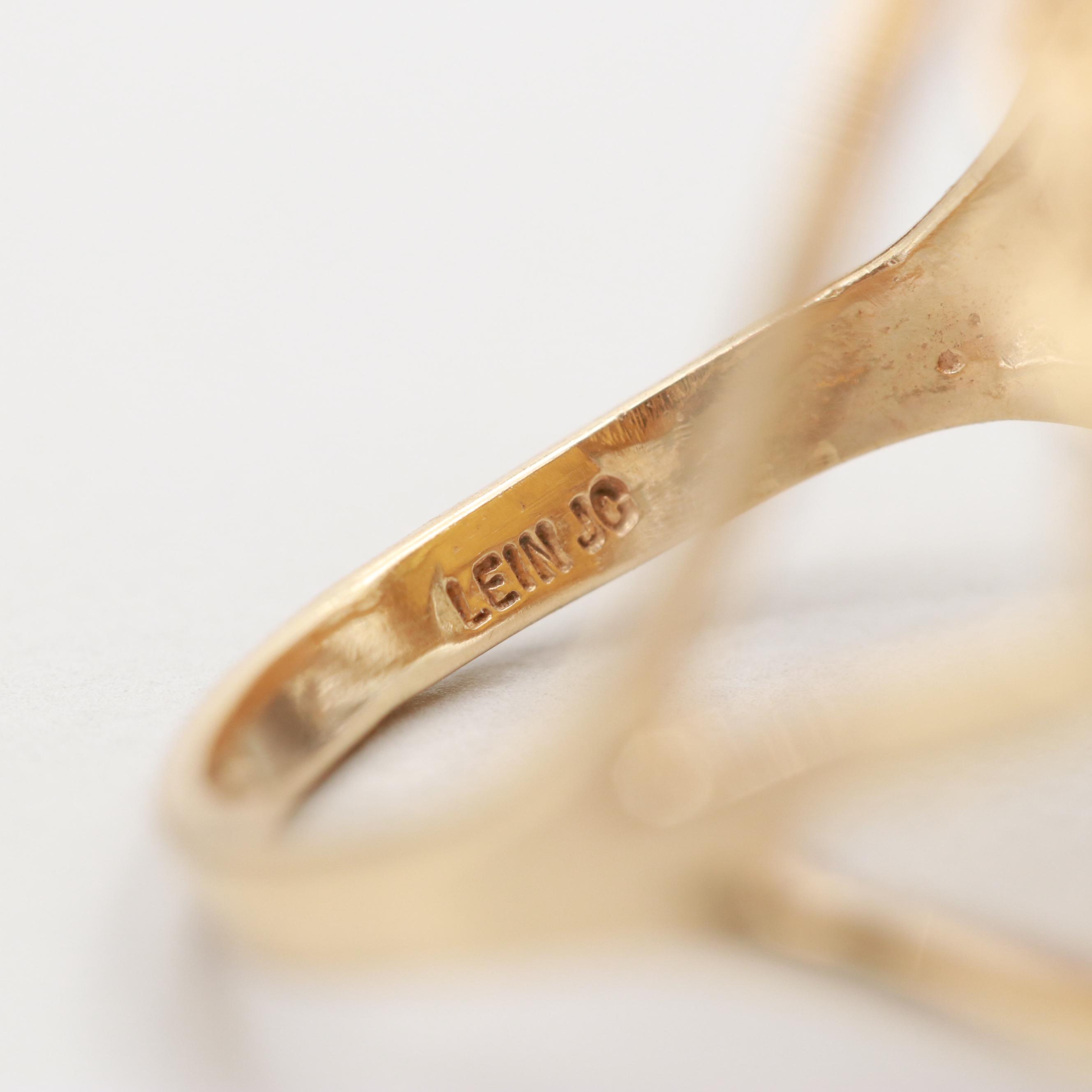 14K Yellow Gold Diamond Ring with 5-Yuan Gold Panda Bullion Coin