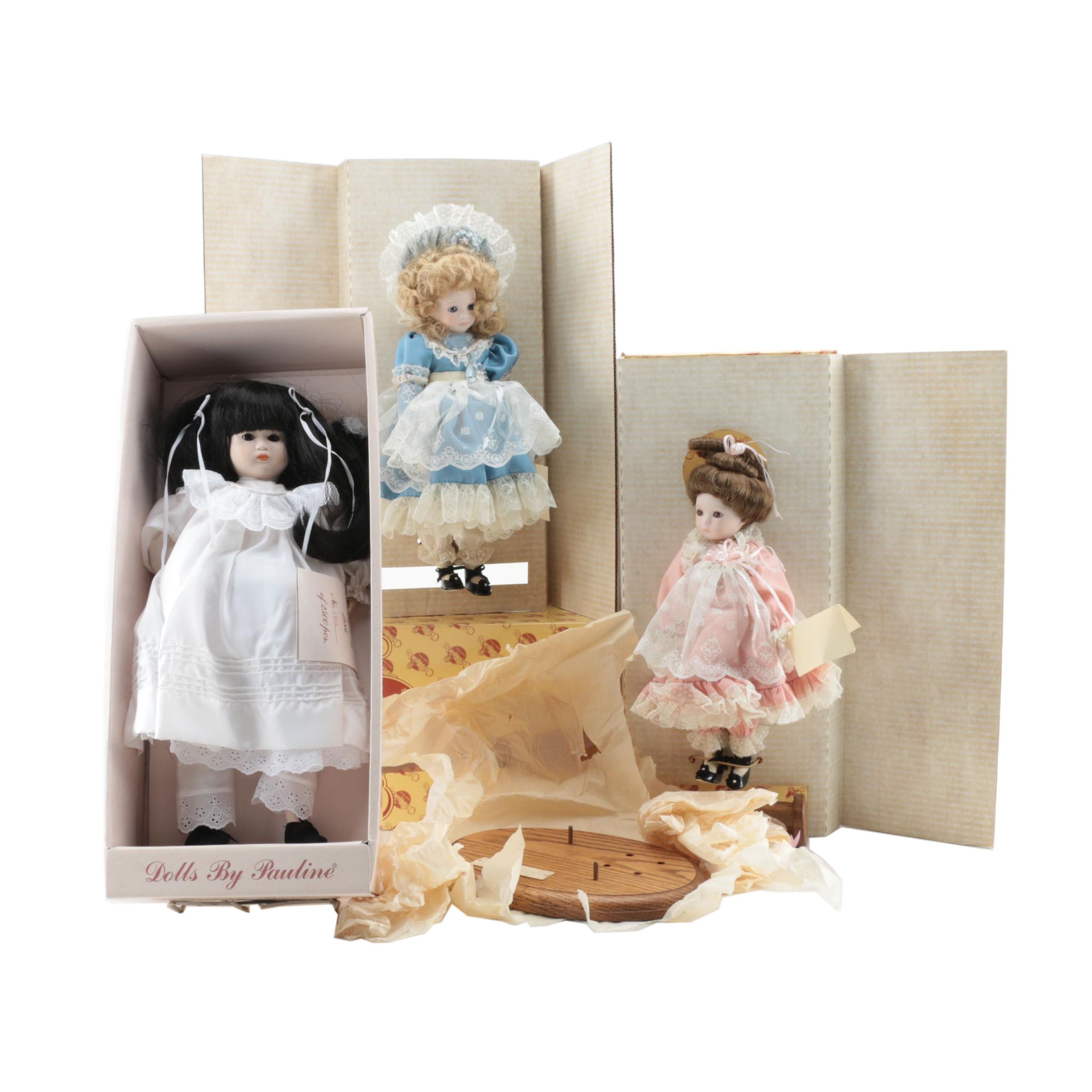 "Big Sister", "Little Sister", and "Ling Ling" Porcelain Dolls, 1980s