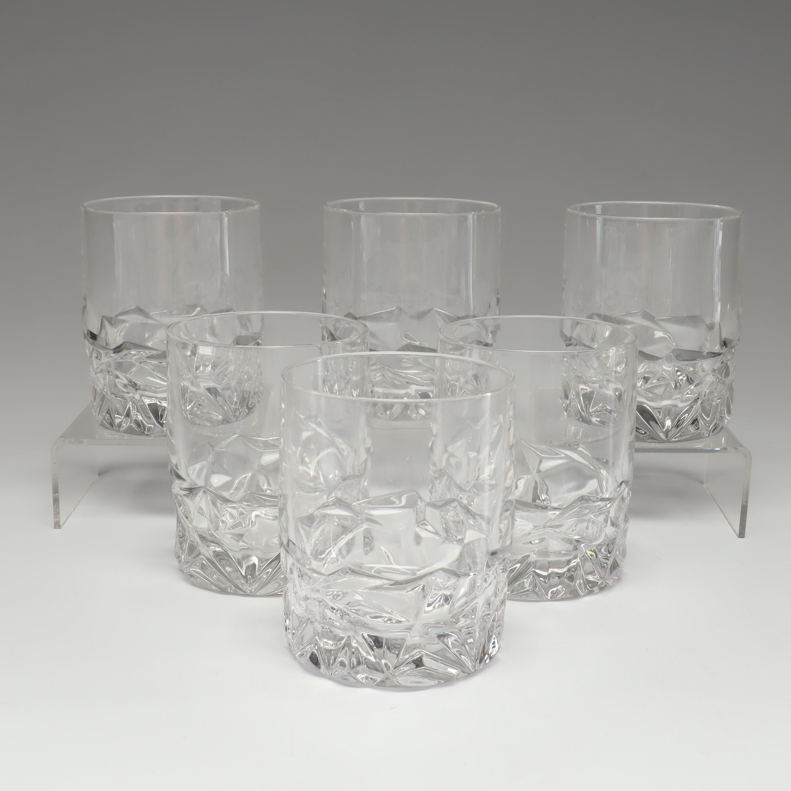 Tiffany & Co. Crystal "Rock Cut" Double Old Fashioned Glasses