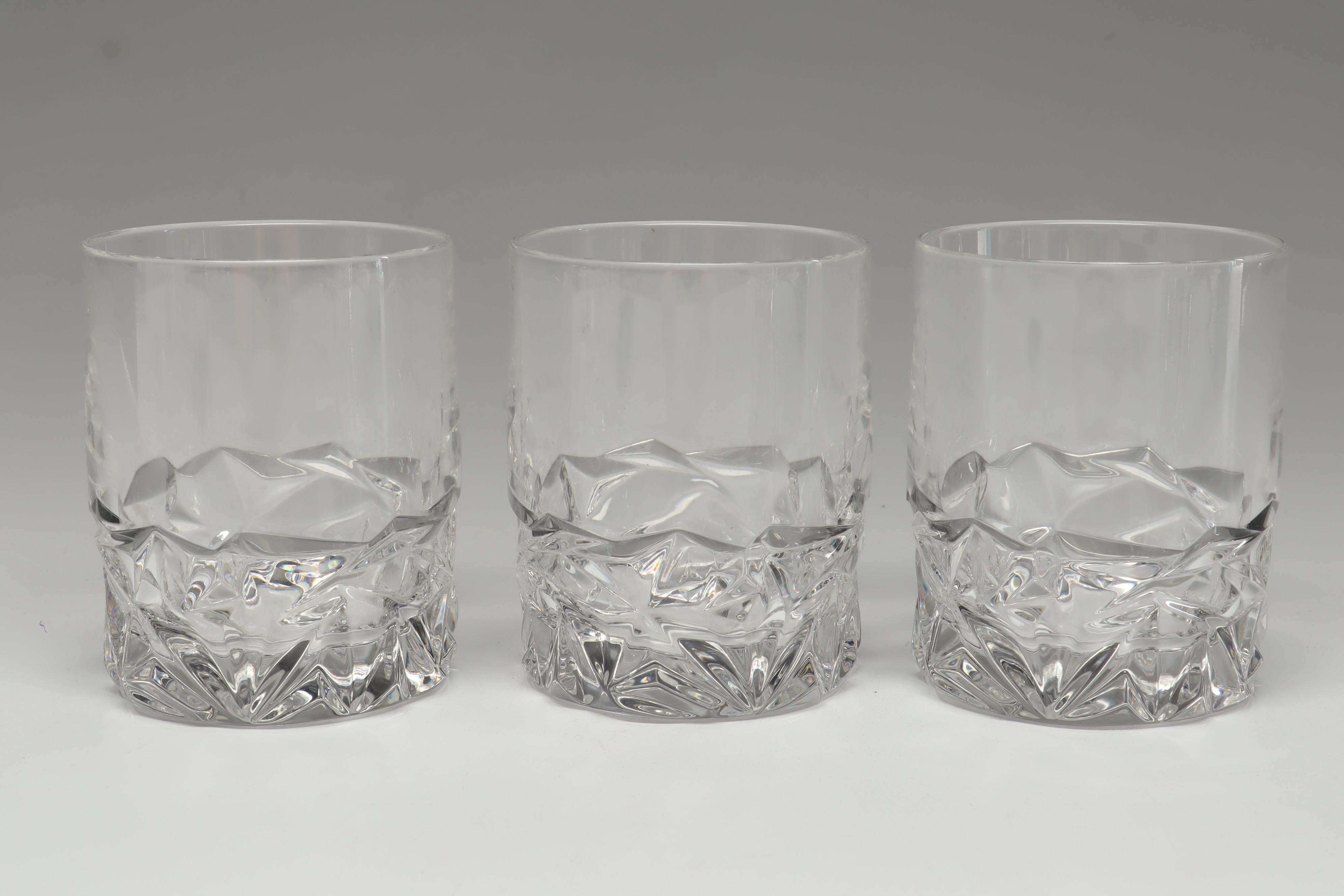 Tiffany & Co. Crystal "Rock Cut" Double Old Fashioned Glasses