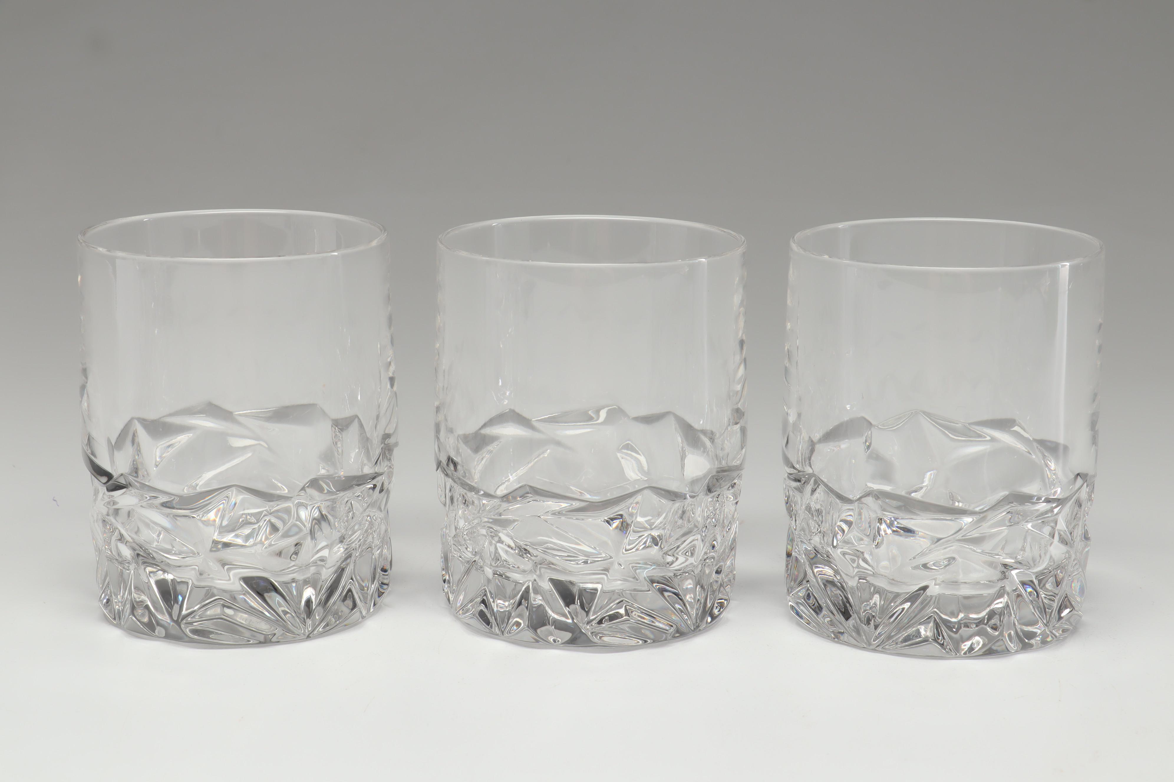 Tiffany & Co. Crystal "Rock Cut" Double Old Fashioned Glasses