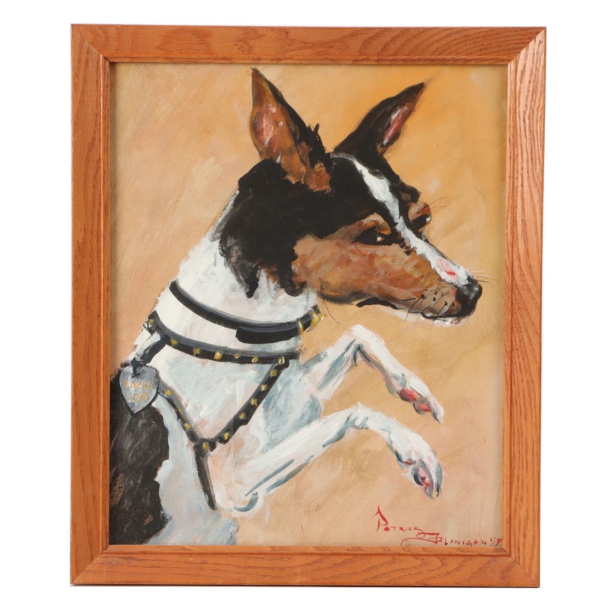 Patrick Flanigan Dog Portrait Acrylic Painting