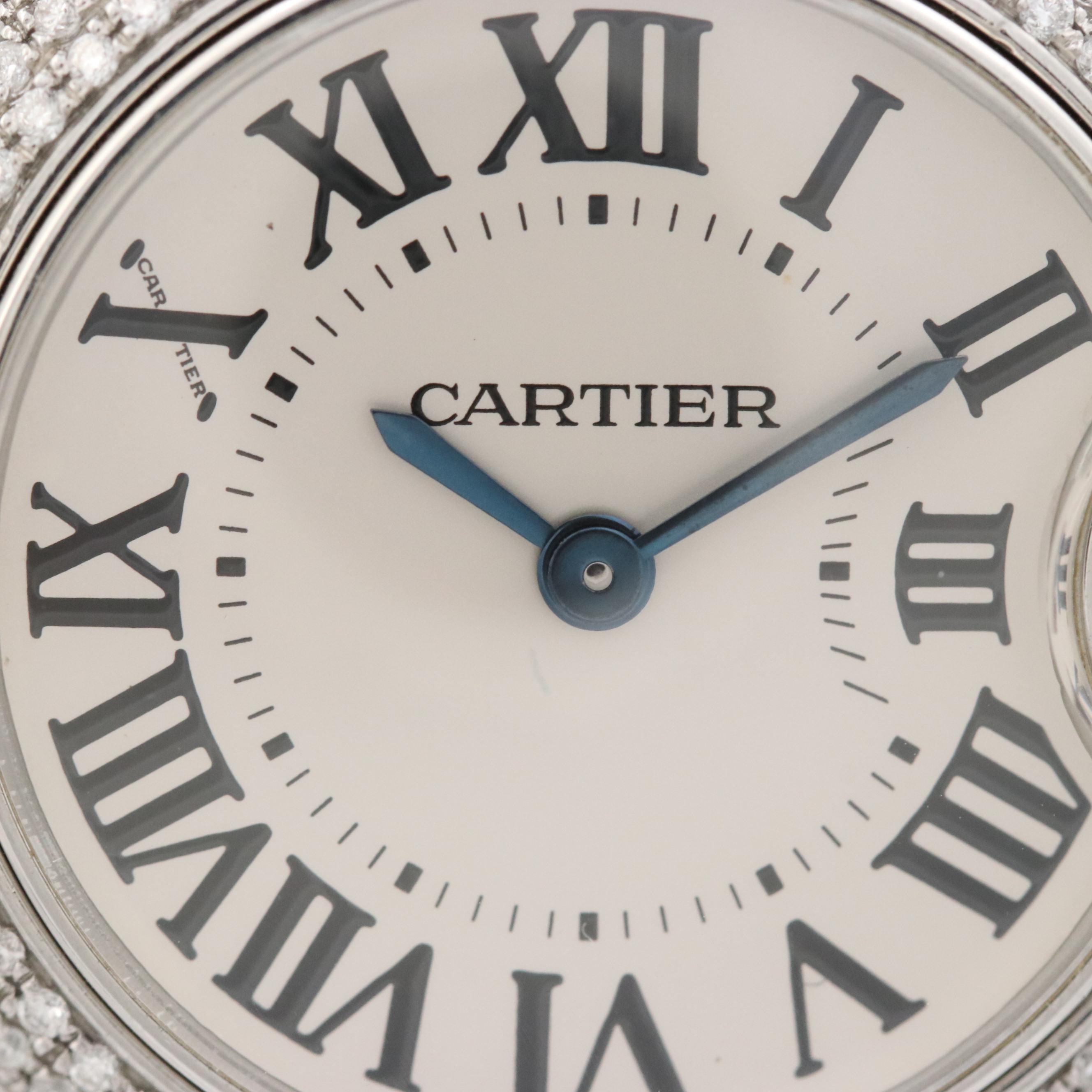 Cartier Ballon Bleu Stainless Steel and Diamond Bezel Quartz Watch