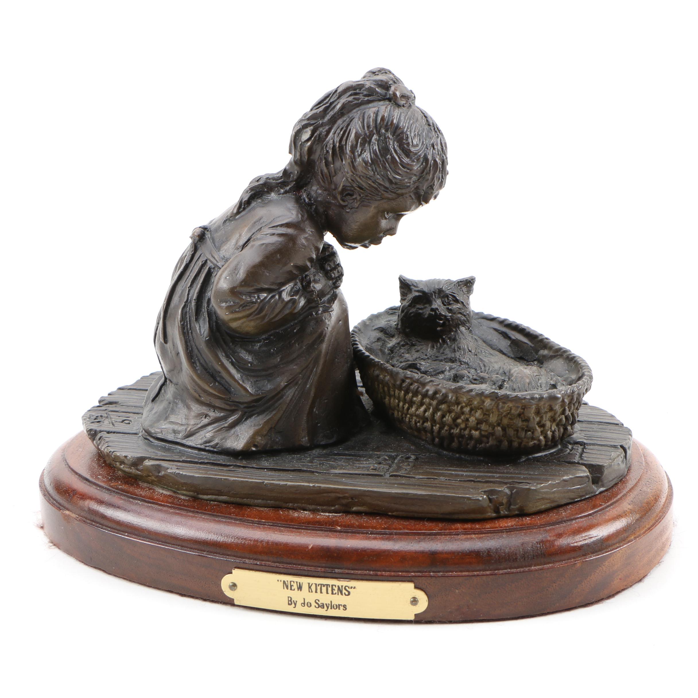Jo Saylors Limited Edition Bronze Sculpture "New Kittens" EBTH