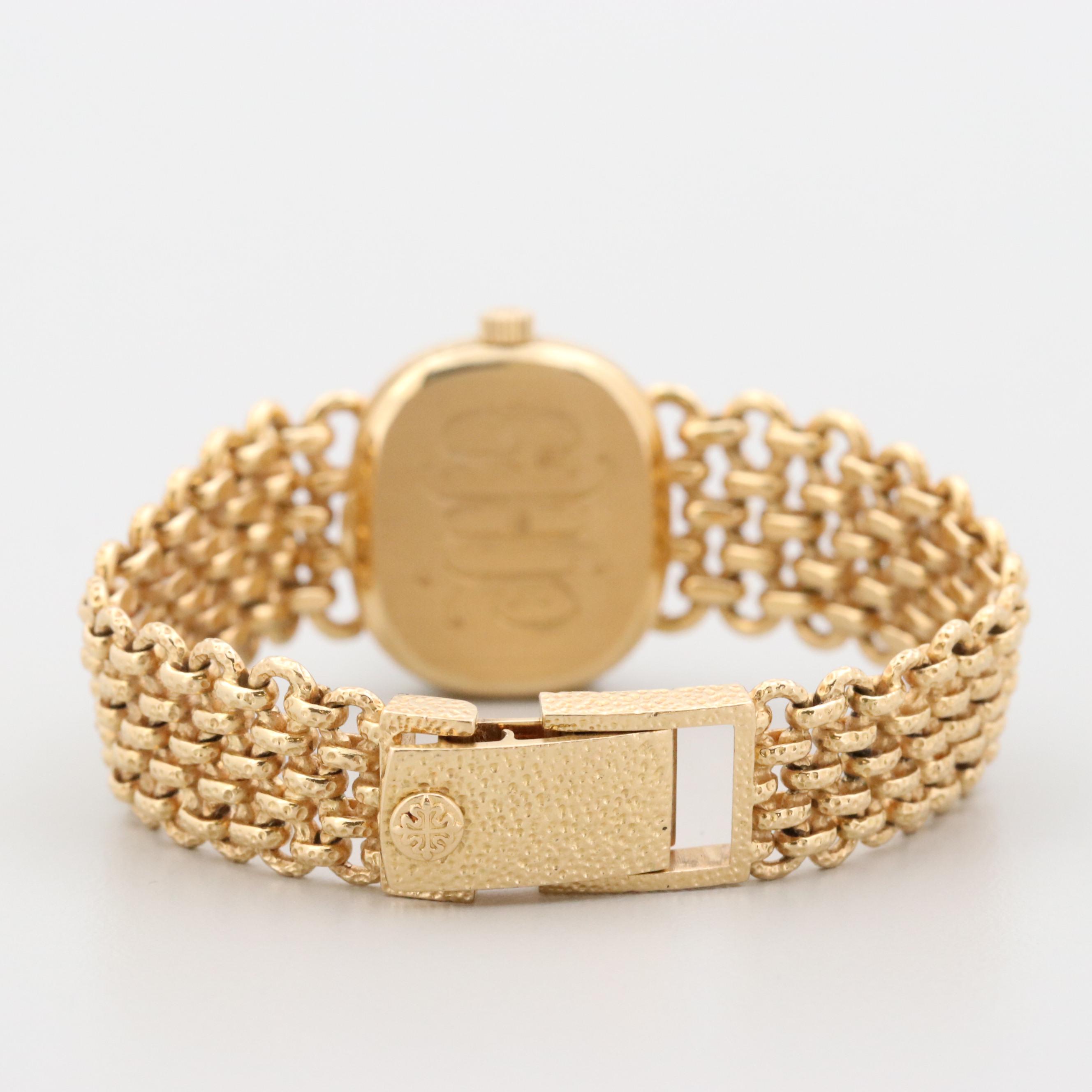 Vintage Patek Philippe Ellipse 4133/1 18K Gold Stem Wind Watch