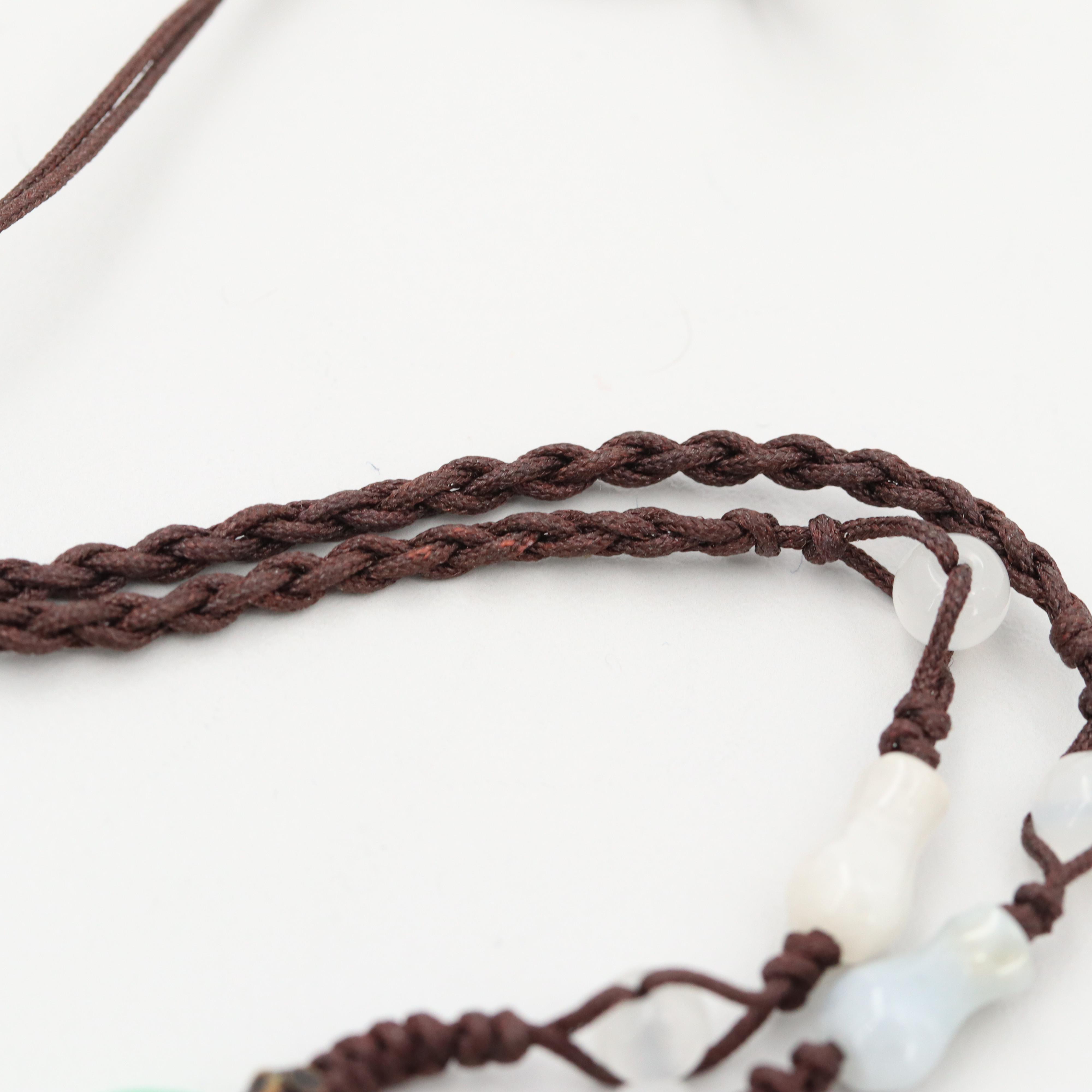 Dyed Jadeite and Glass Buddha Pendant Necklace
