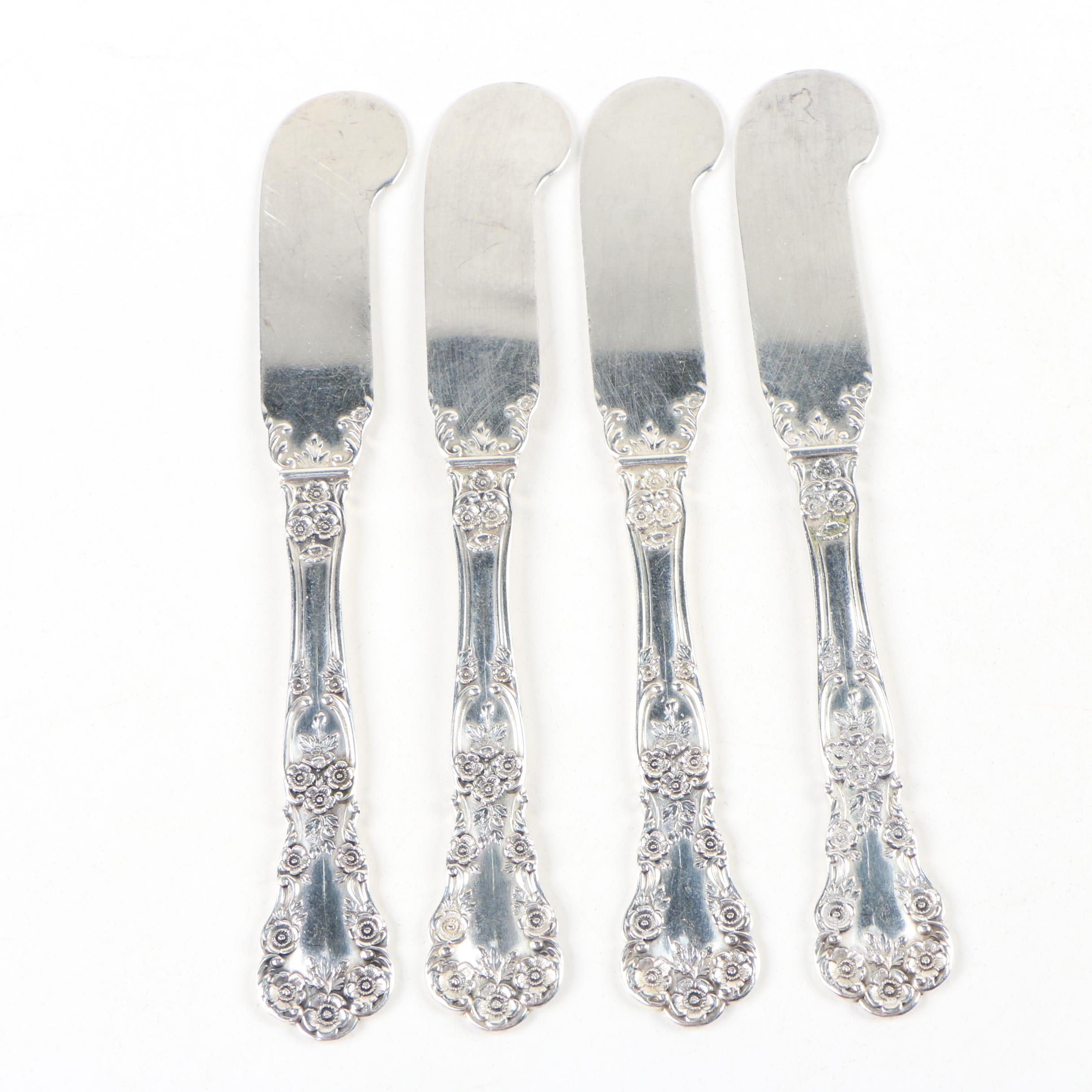 Gorham "Buttercup" Sterling Silver Butter Spreaders and Bouillon Spoons