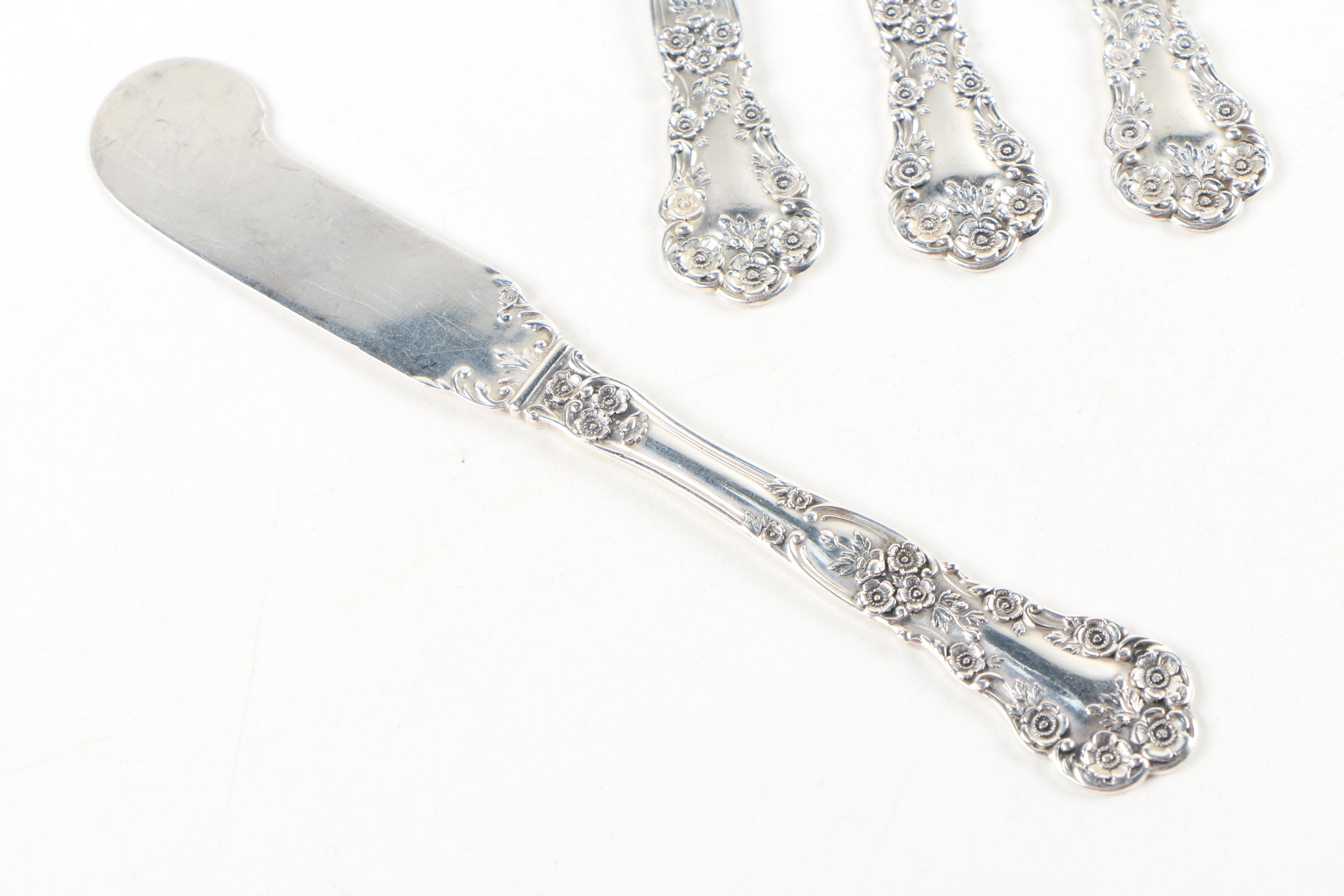 Gorham "Buttercup" Sterling Silver Butter Spreaders and Bouillon Spoons