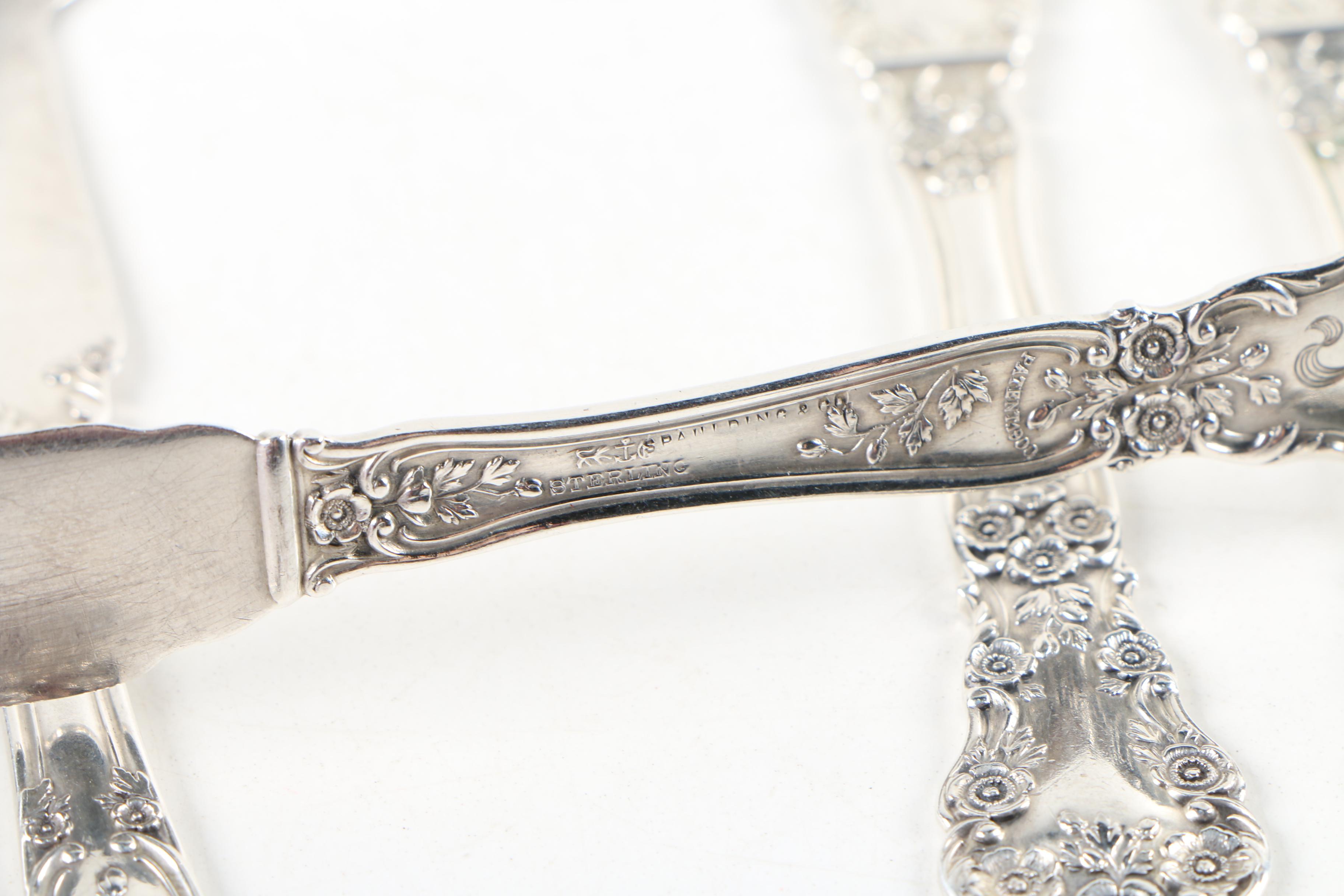 Gorham "Buttercup" Sterling Silver Butter Spreaders and Bouillon Spoons