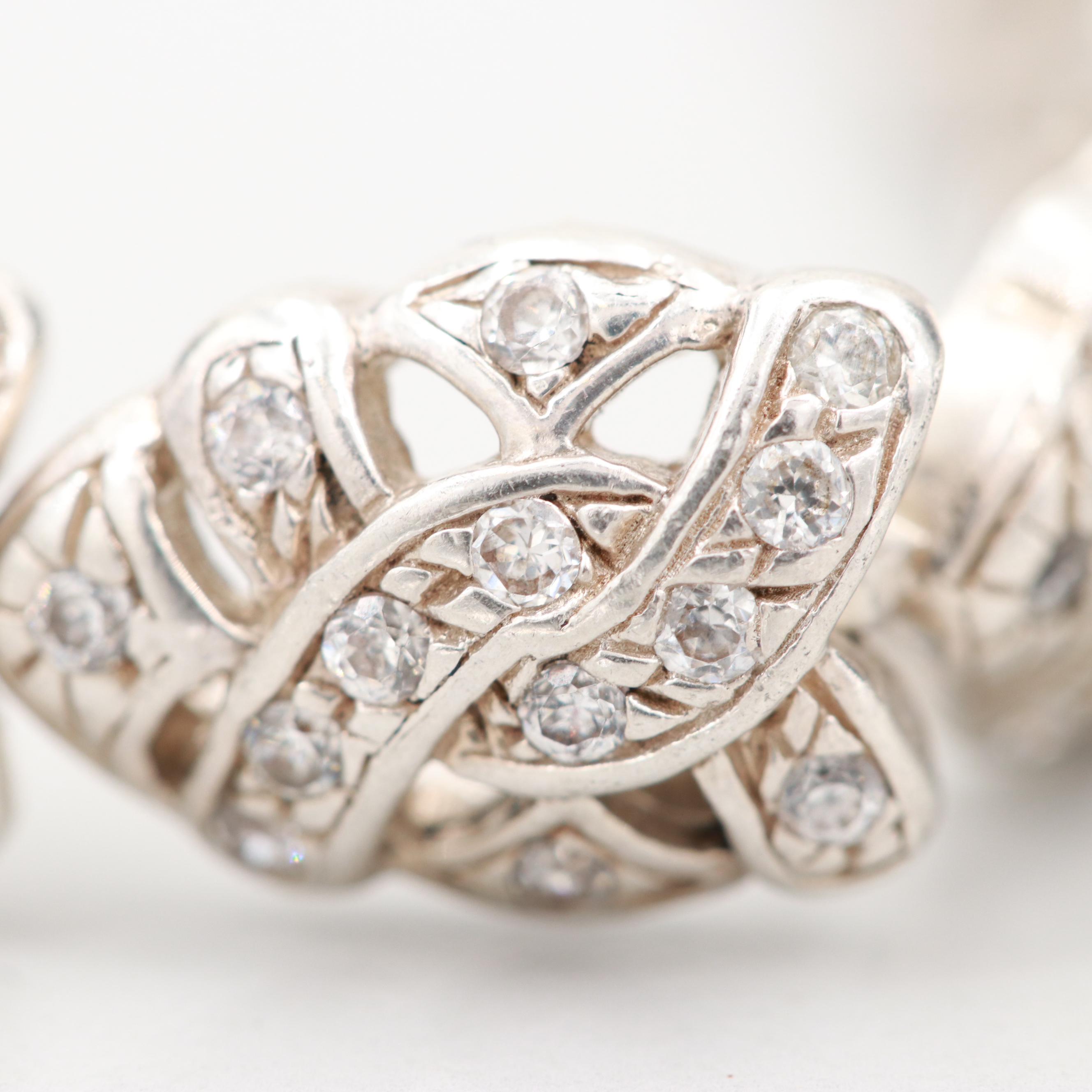 Sterling Silver Cubic Zirconia Openwork Bracelet