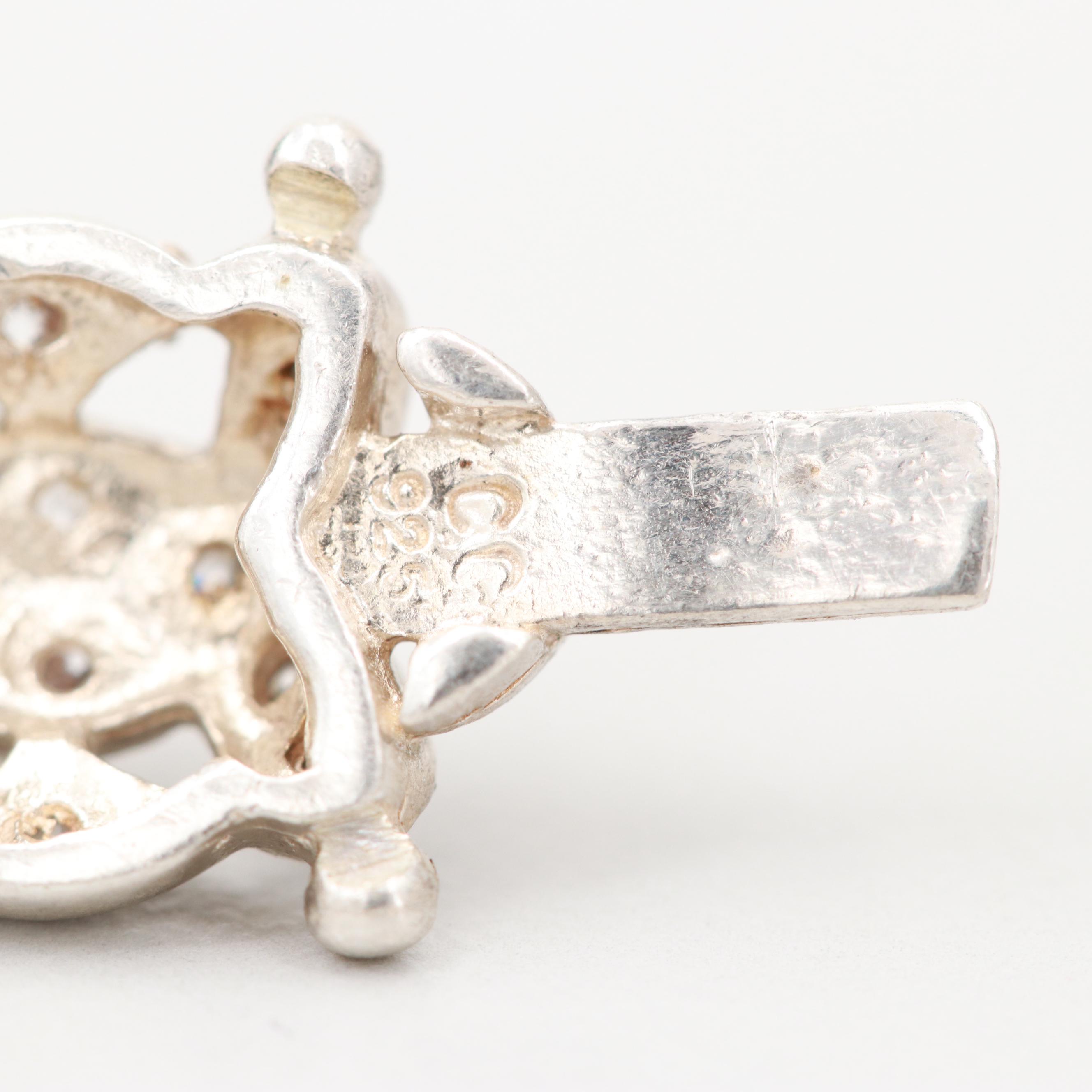 Sterling Silver Cubic Zirconia Openwork Bracelet