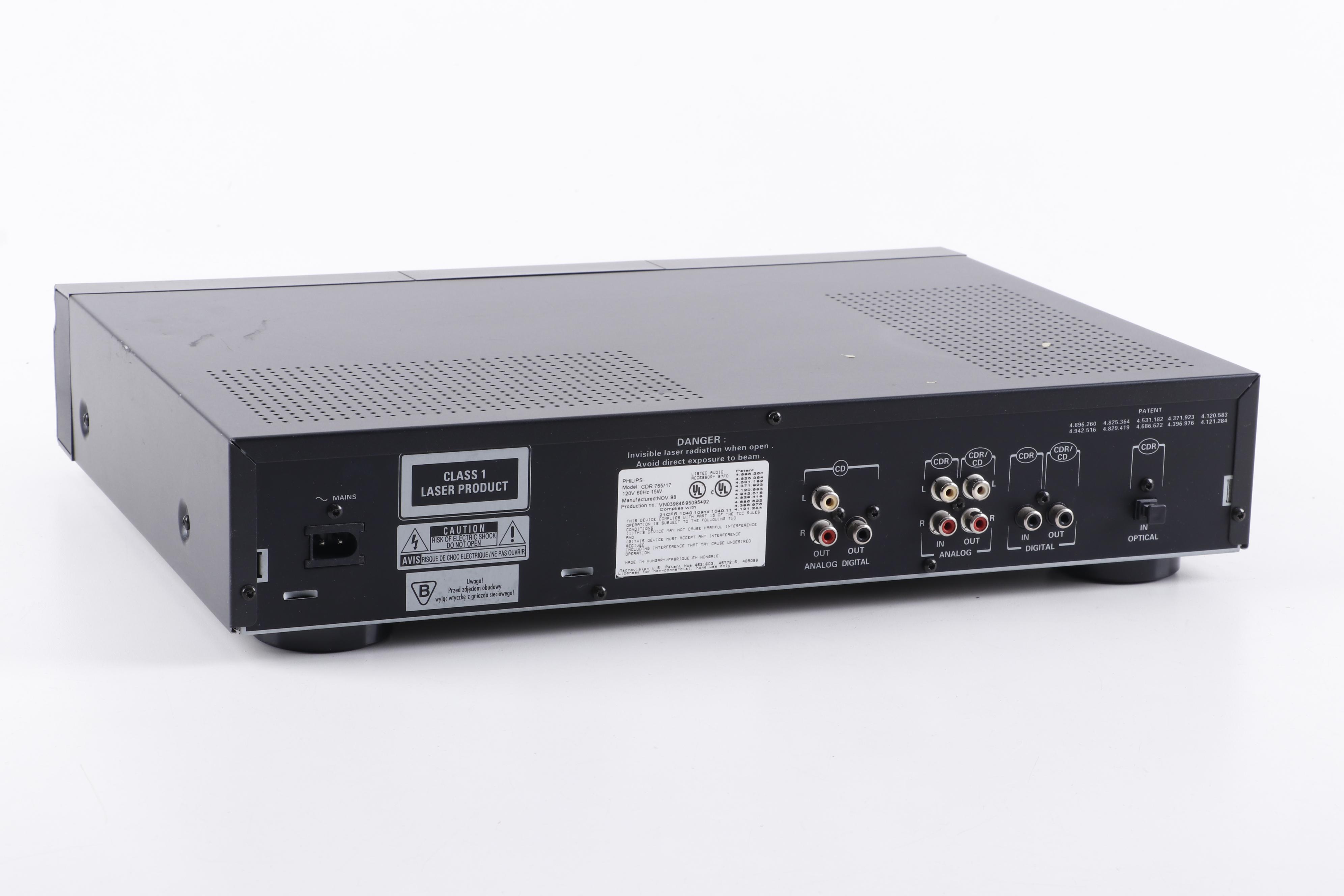 Philips CDR 765 Compact Disc Recorder with Remote