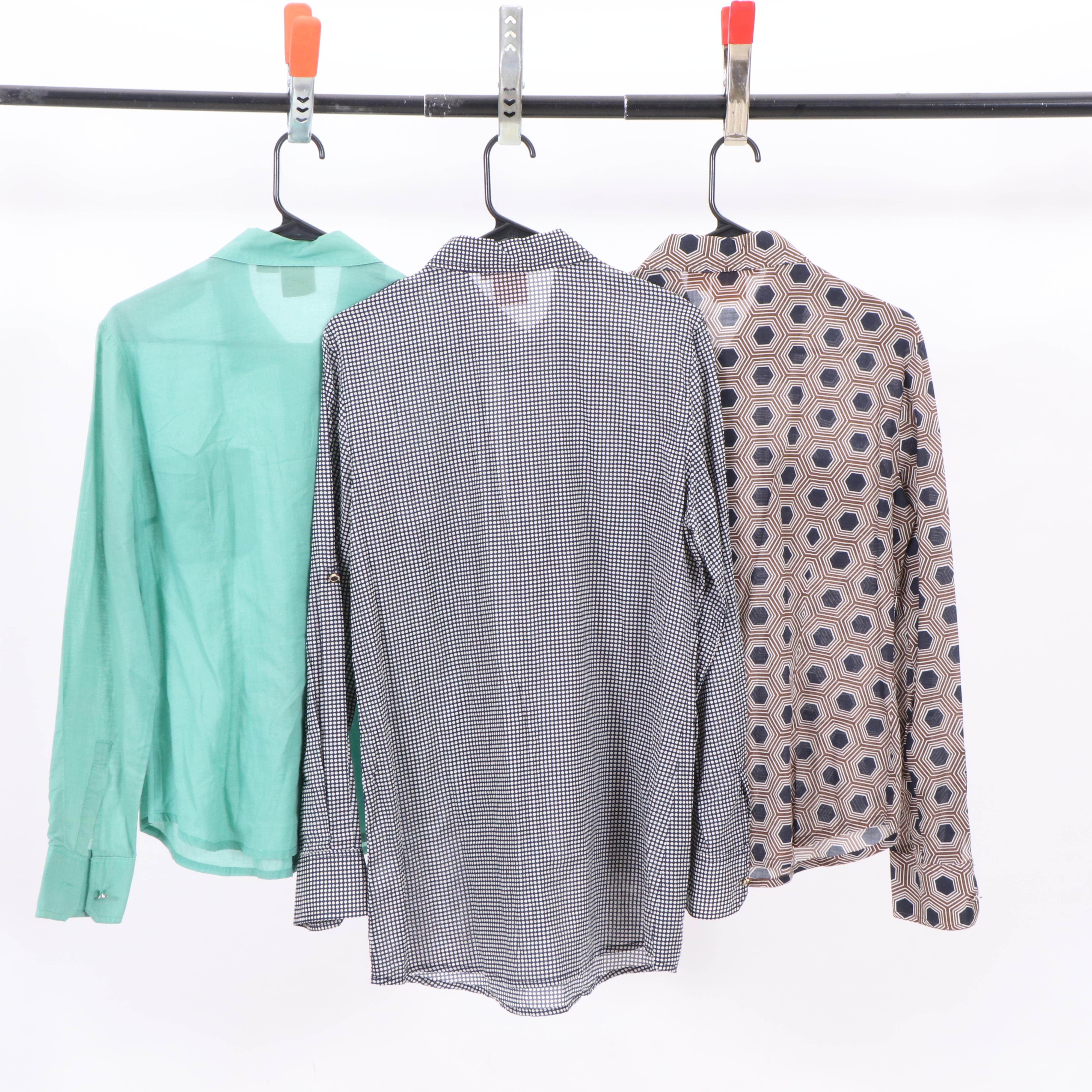 Tory Burch Cotton Long Sleeve Button-Front Shirts