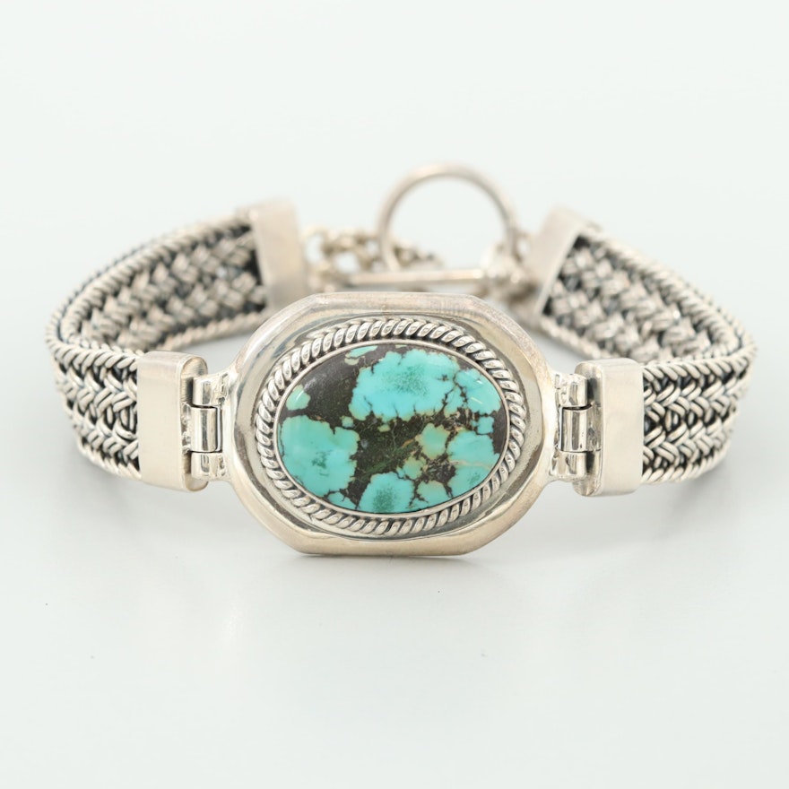 Southwestern Sterling Silver Turquoise Bracelet