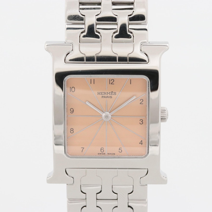 Hermès H Hour Stainless Steel Quartz Wristwatch