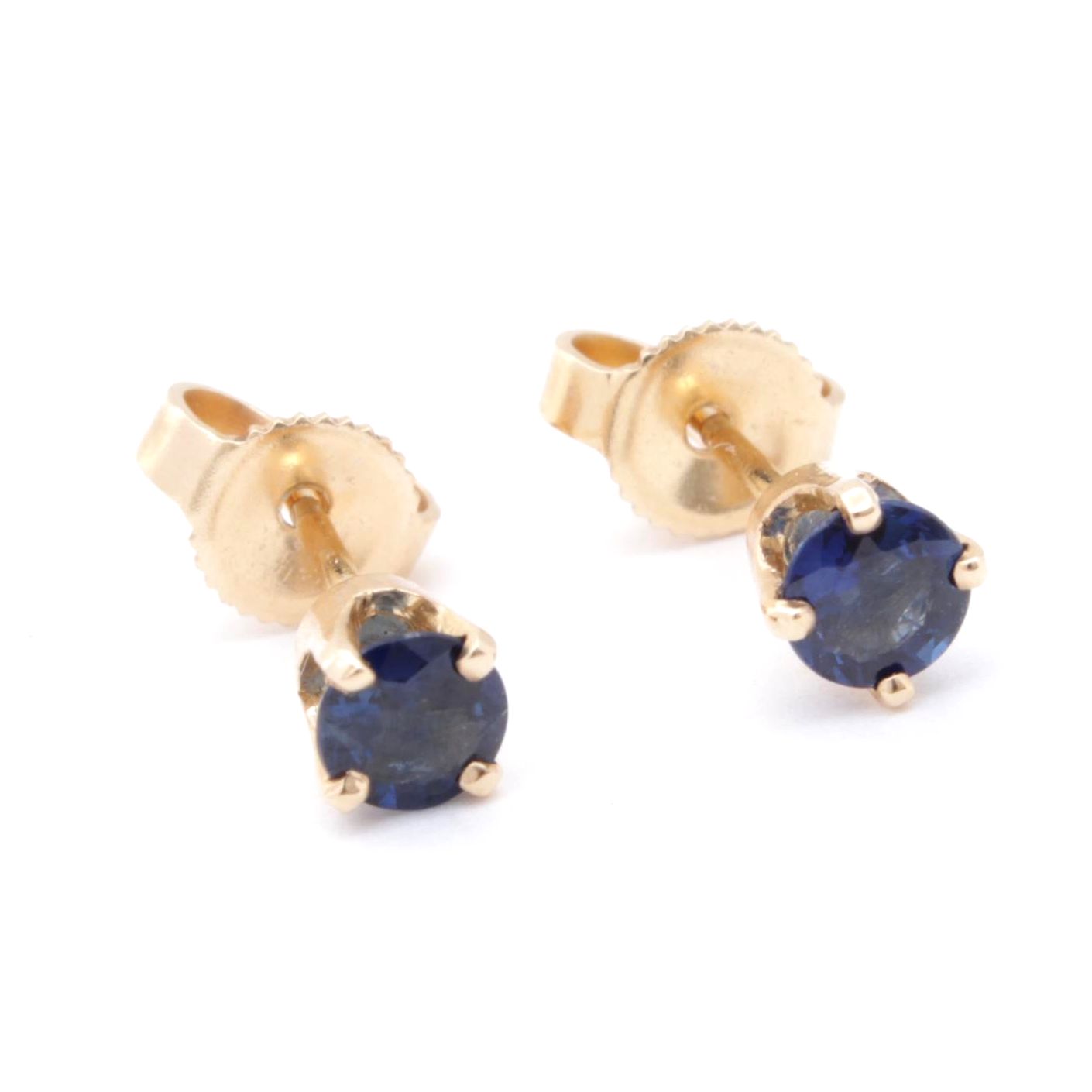 14K  Yellow Gold Sapphire Stud Earrings