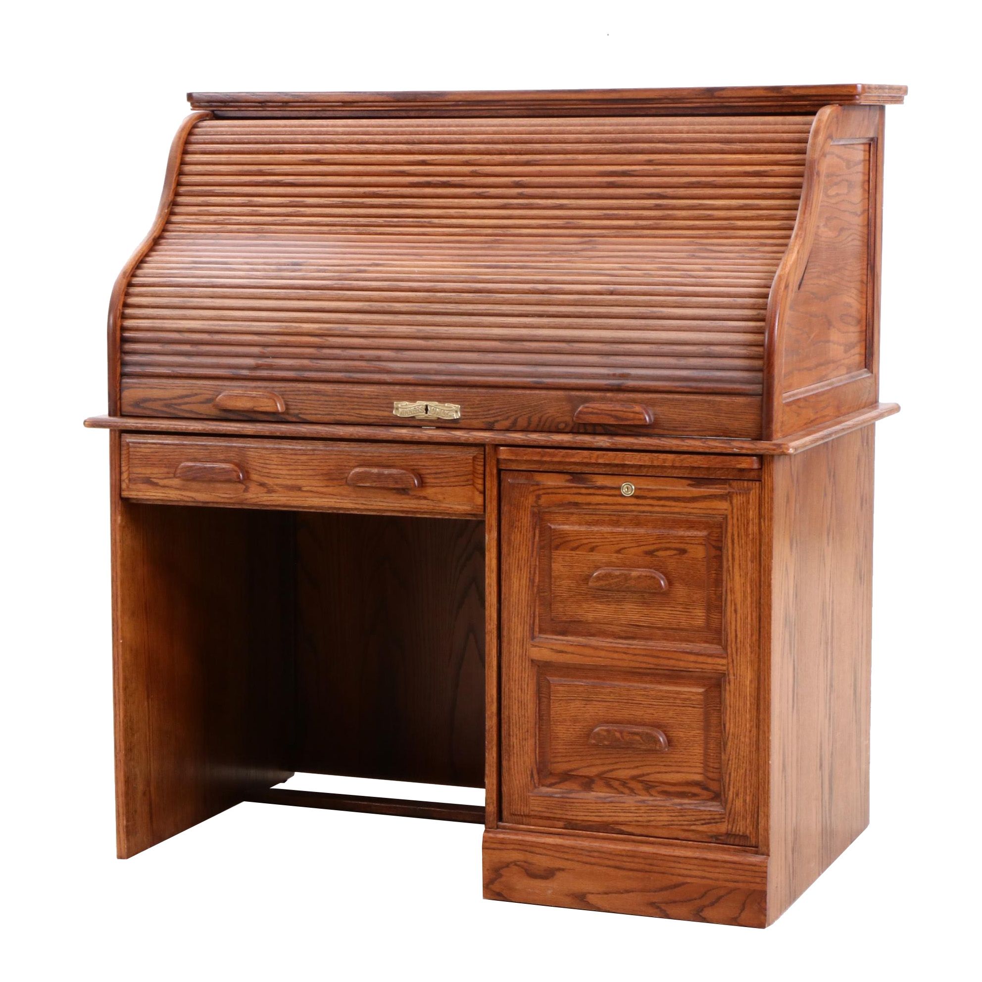 Oak Roll-Top Keyboard Desk by Winners Only, Late 20th Century