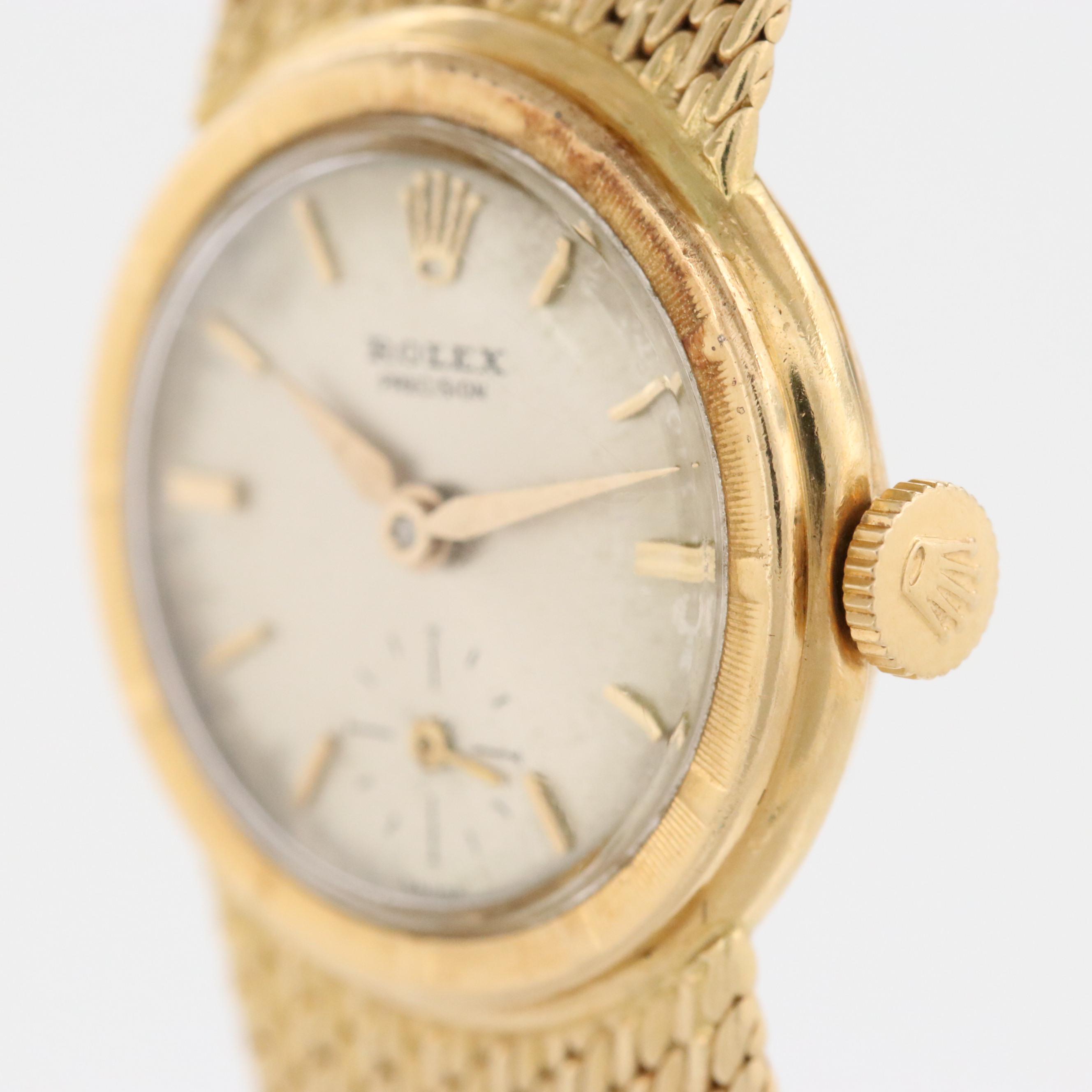 1950 Rolex Precision 18K Gold Stem Wind Model 8823 Watch