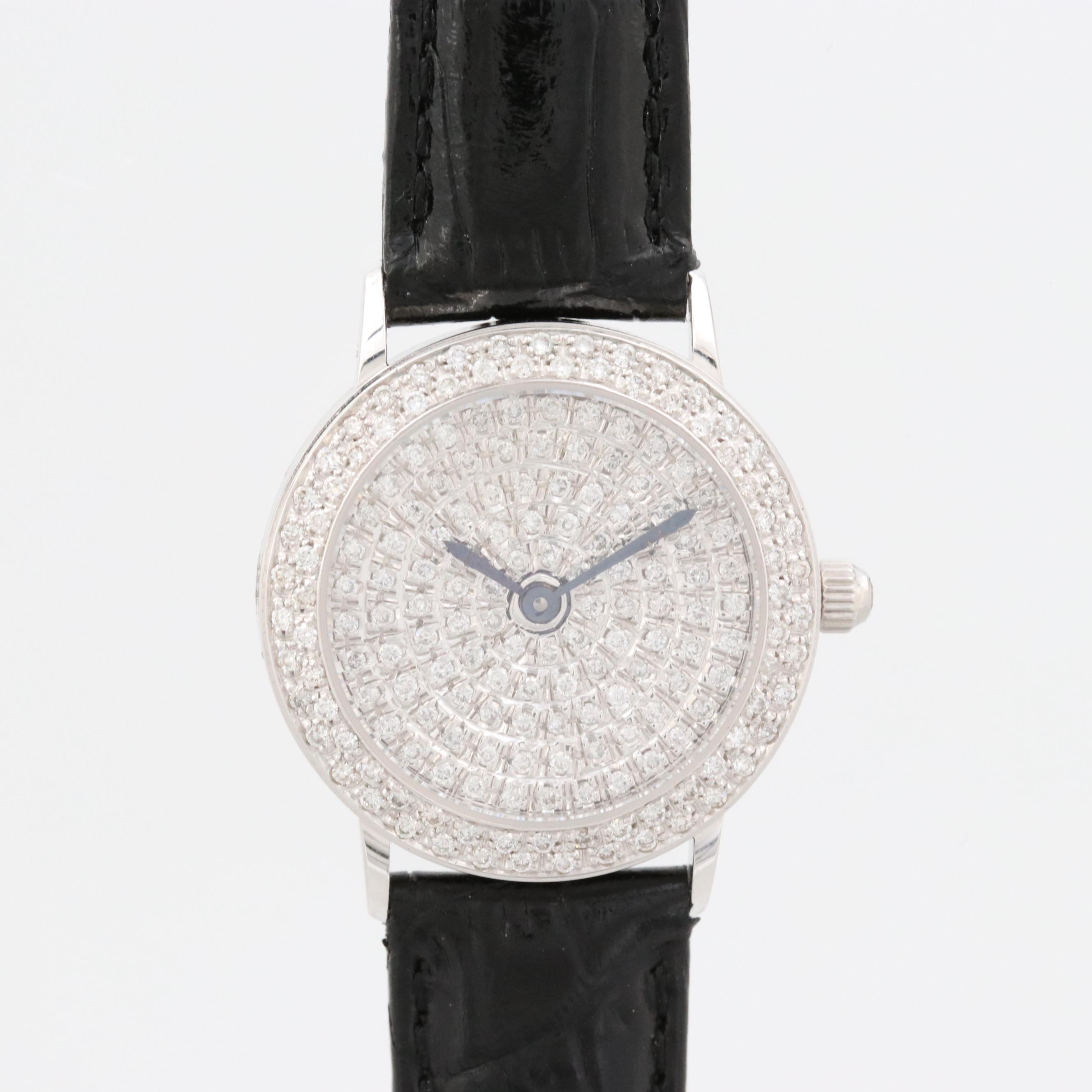 Vicence Milor 14K White Gold and 1.06 CTW Diamond Quartz Watch