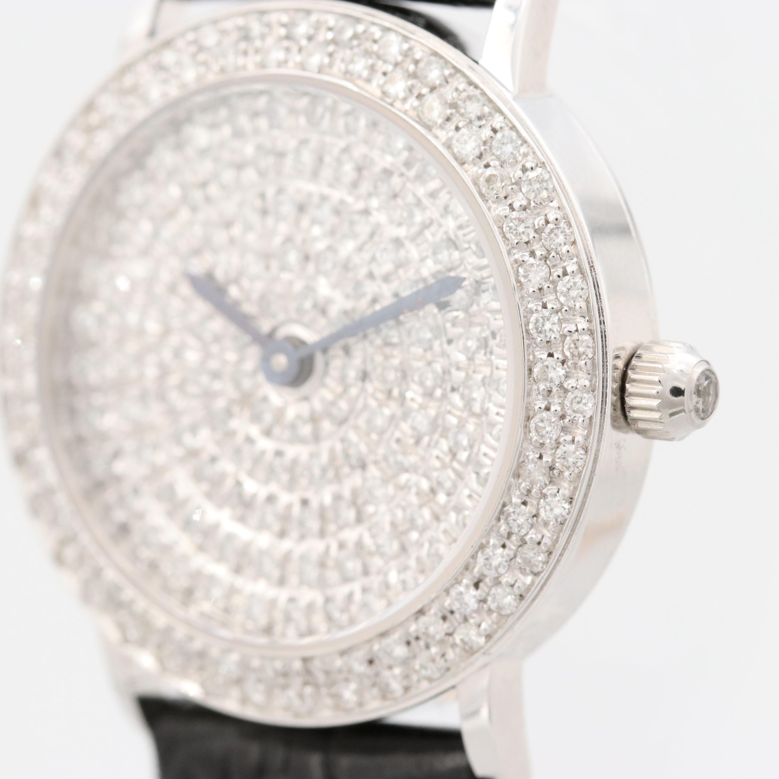 Vicence Milor 14K White Gold and 1.06 CTW Diamond Quartz Watch