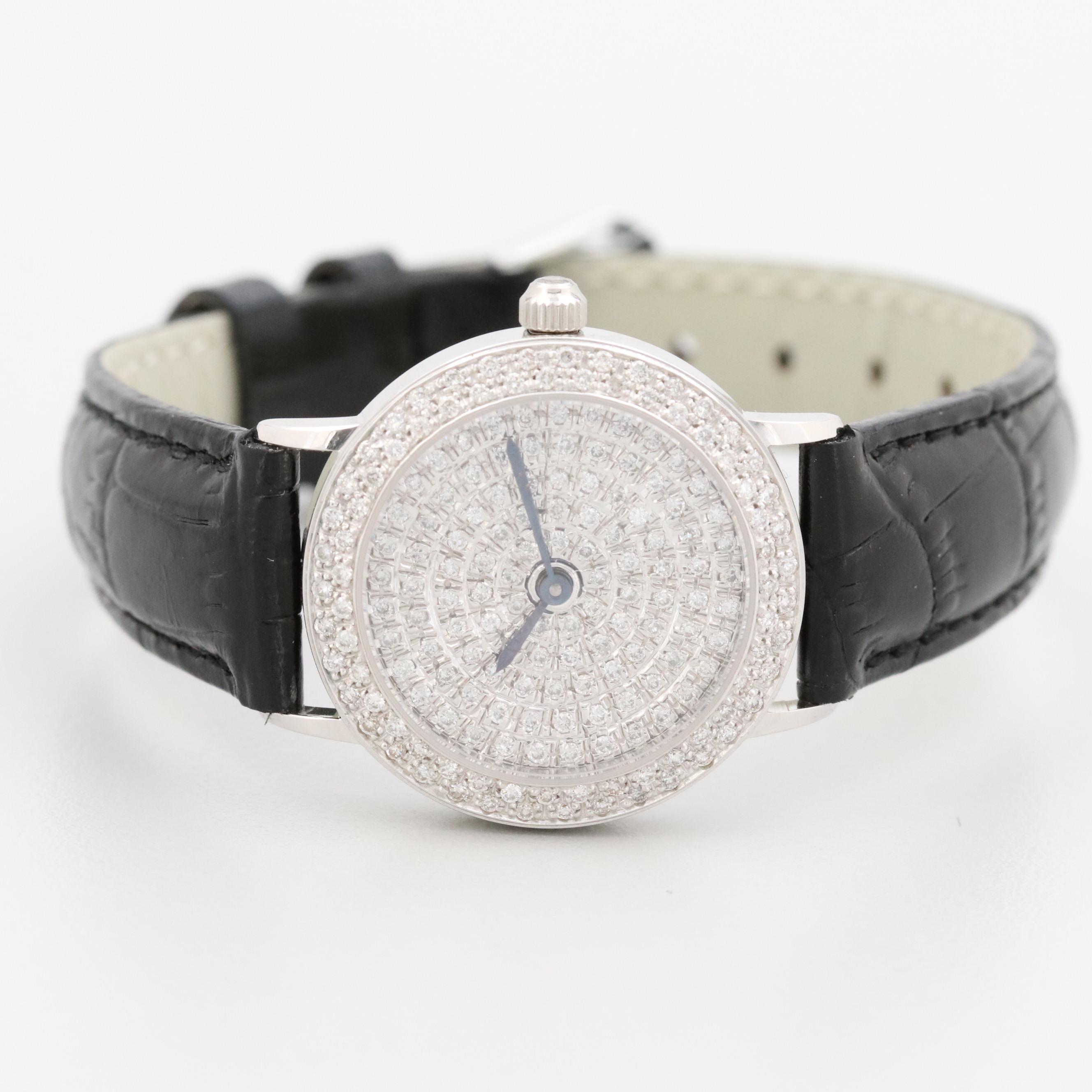 Vicence Milor 14K White Gold and 1.06 CTW Diamond Quartz Watch