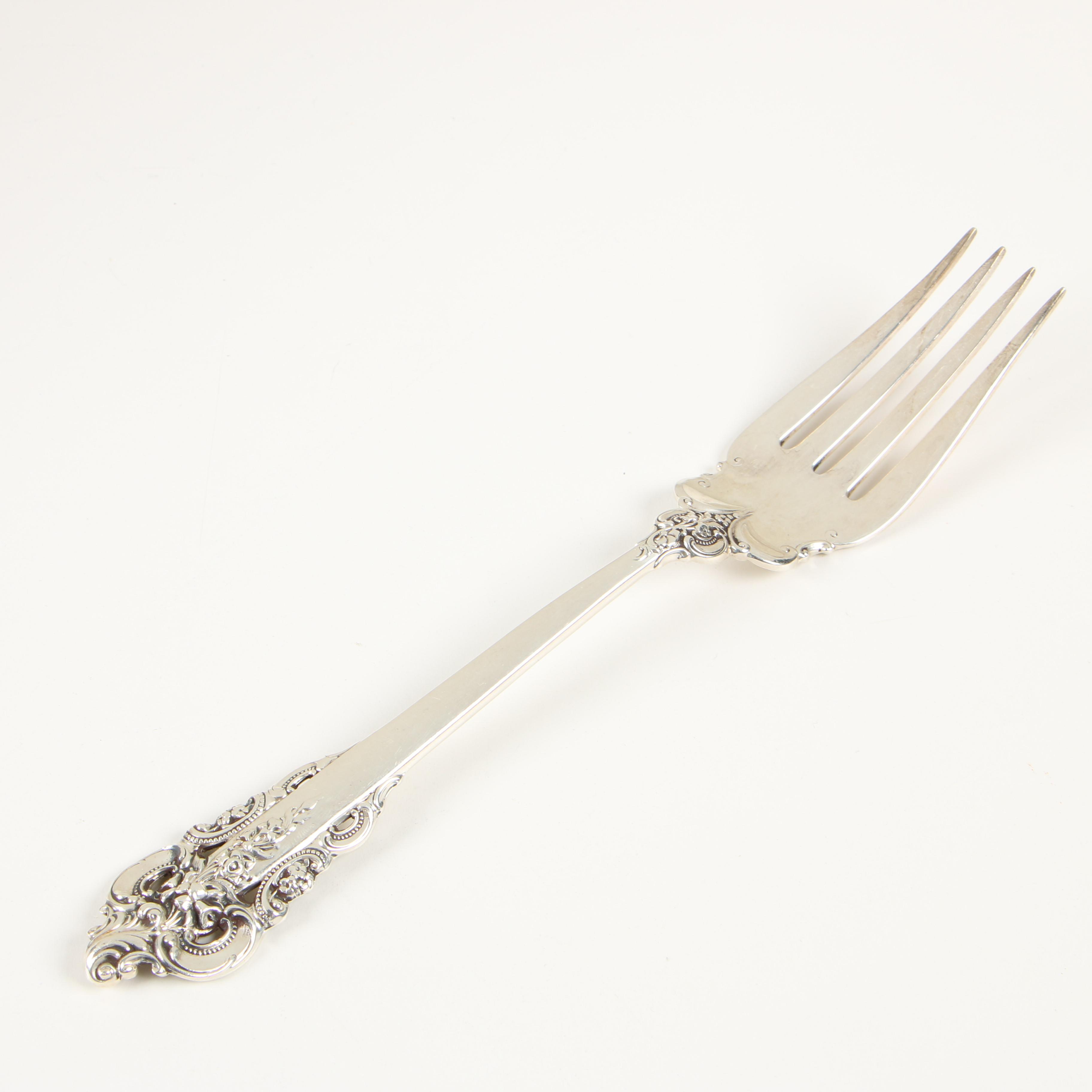 Wallace Sterling Silver "Grand Baroque" Flatware, Mid-Century