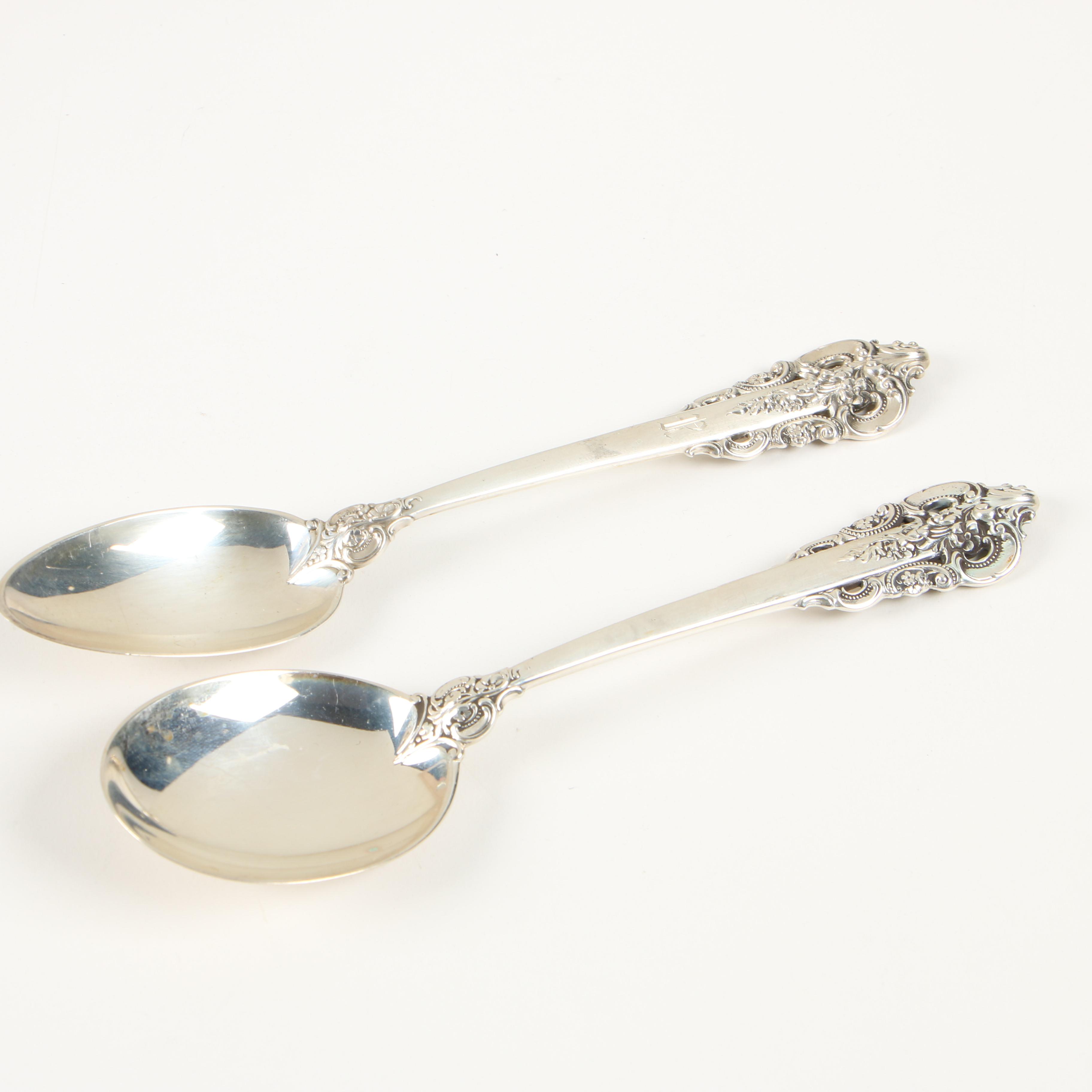 Wallace Sterling Silver "Grand Baroque" Flatware, Mid-Century