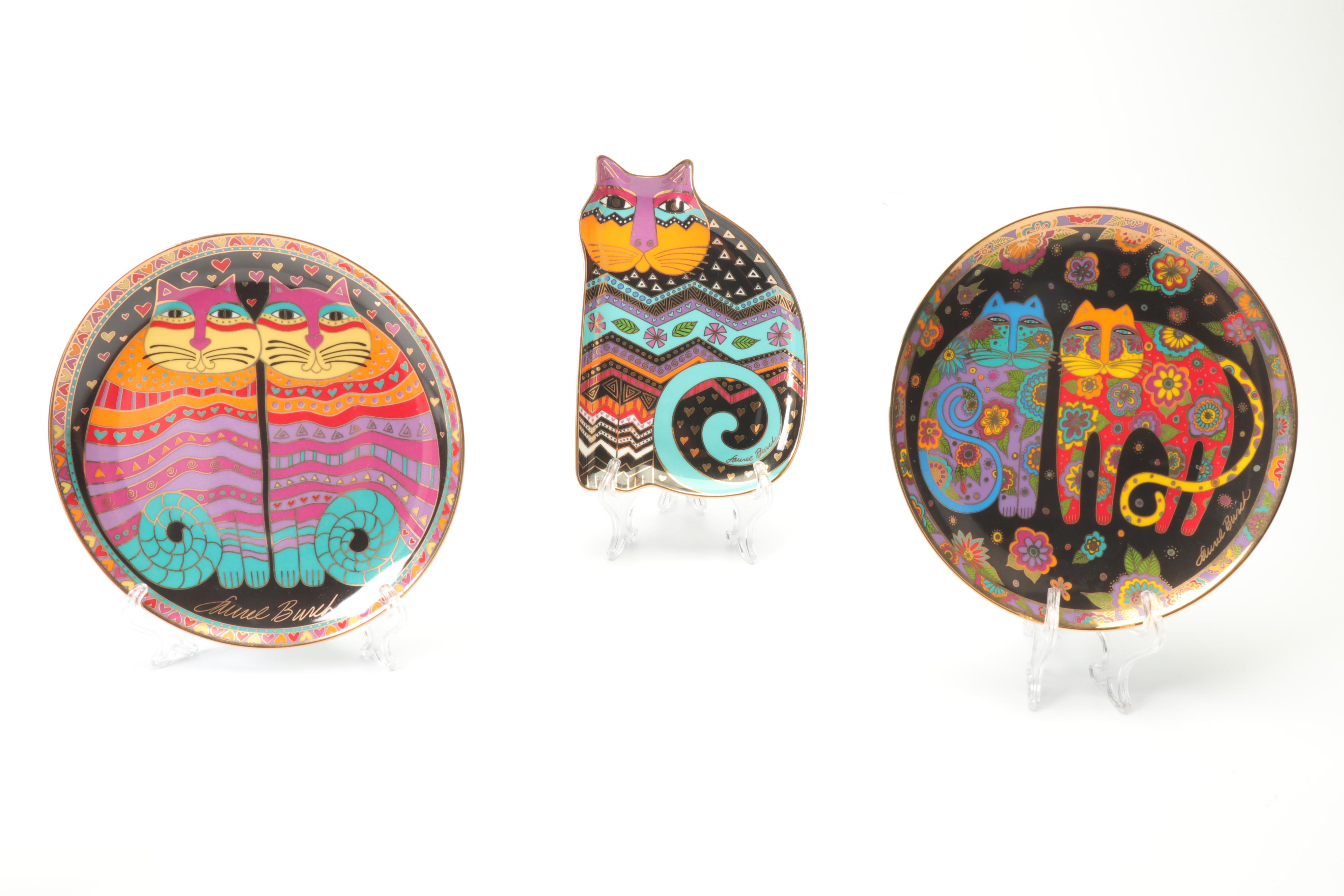 Laurel Burch by Royal Doulton Limited Edition Cat Plates, 1990s