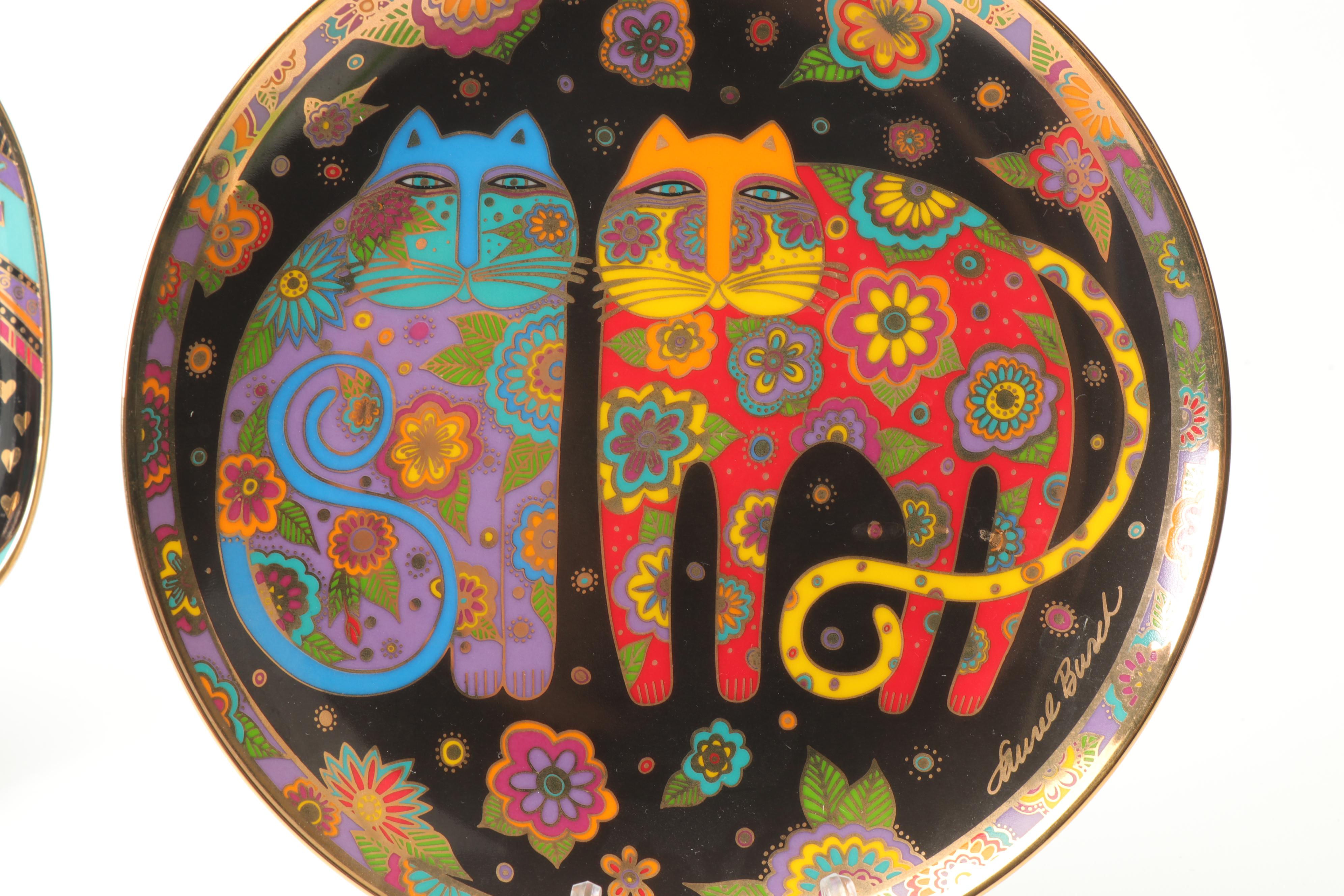 Laurel Burch by Royal Doulton Limited Edition Cat Plates, 1990s