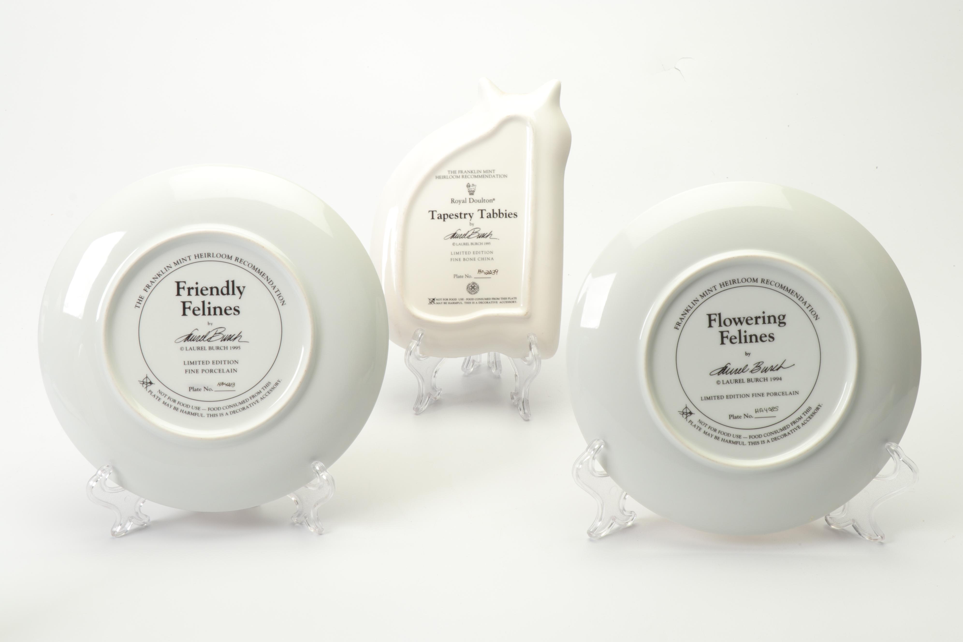 Laurel Burch by Royal Doulton Limited Edition Cat Plates, 1990s