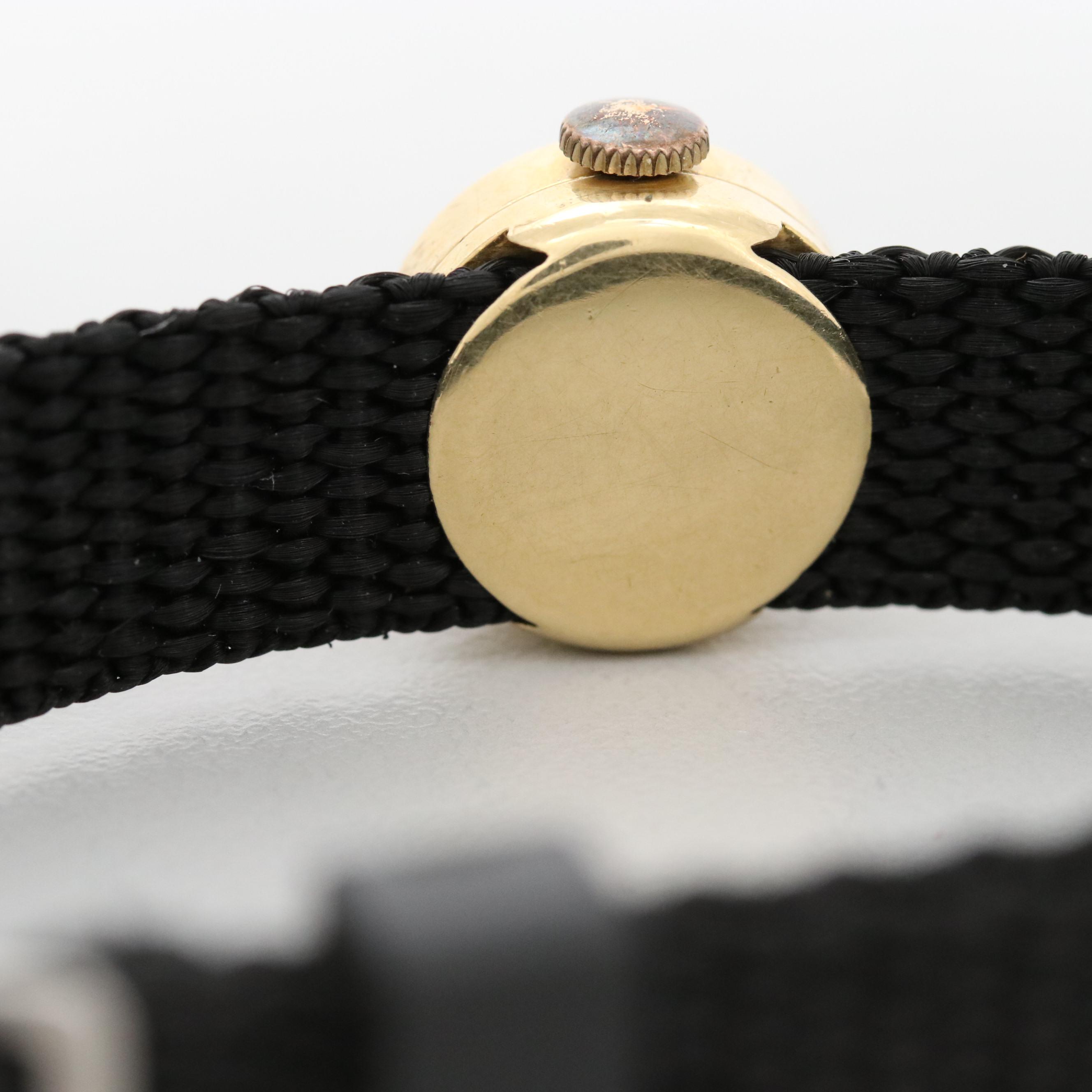 Vintage Rolex Precision Orchid Chameleon 18K Gold Stem Wind Watch, 1950s