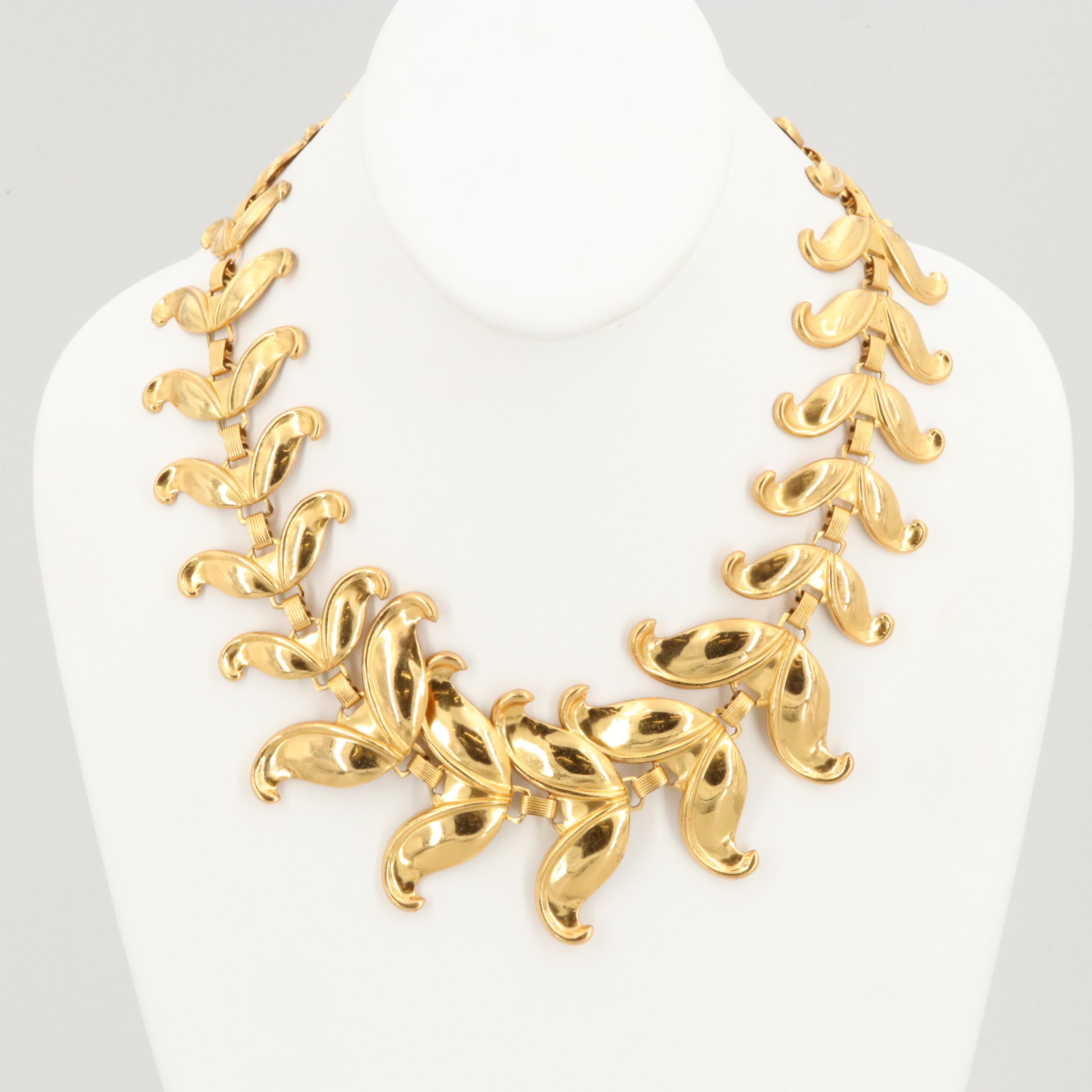 Vintage Foliate Graduating Necklace