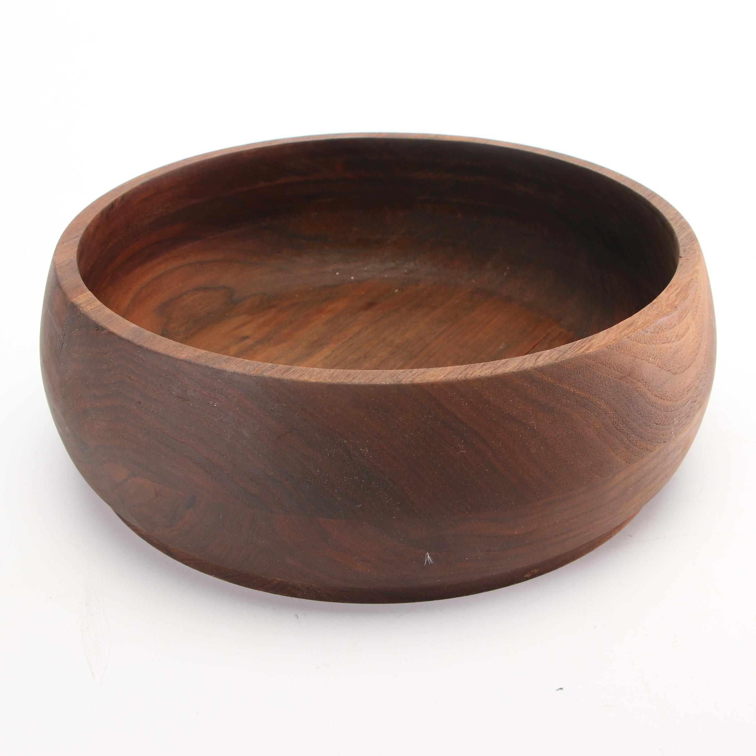 Danish Modern Style Acacia Wooden Bowls and Platter