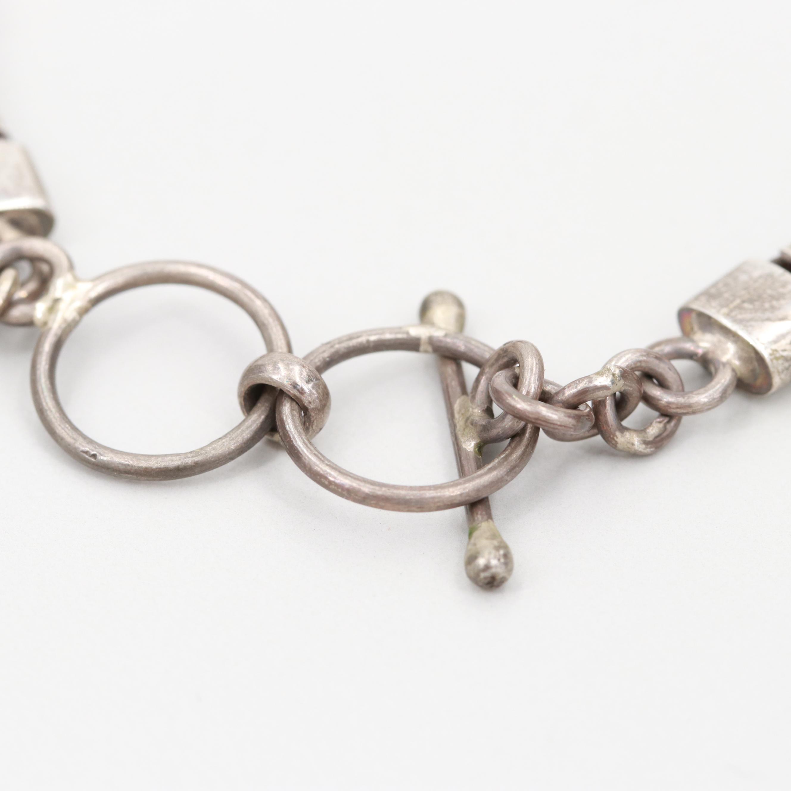 Southwestern Style Sterling Silver Turquoise Bracelet