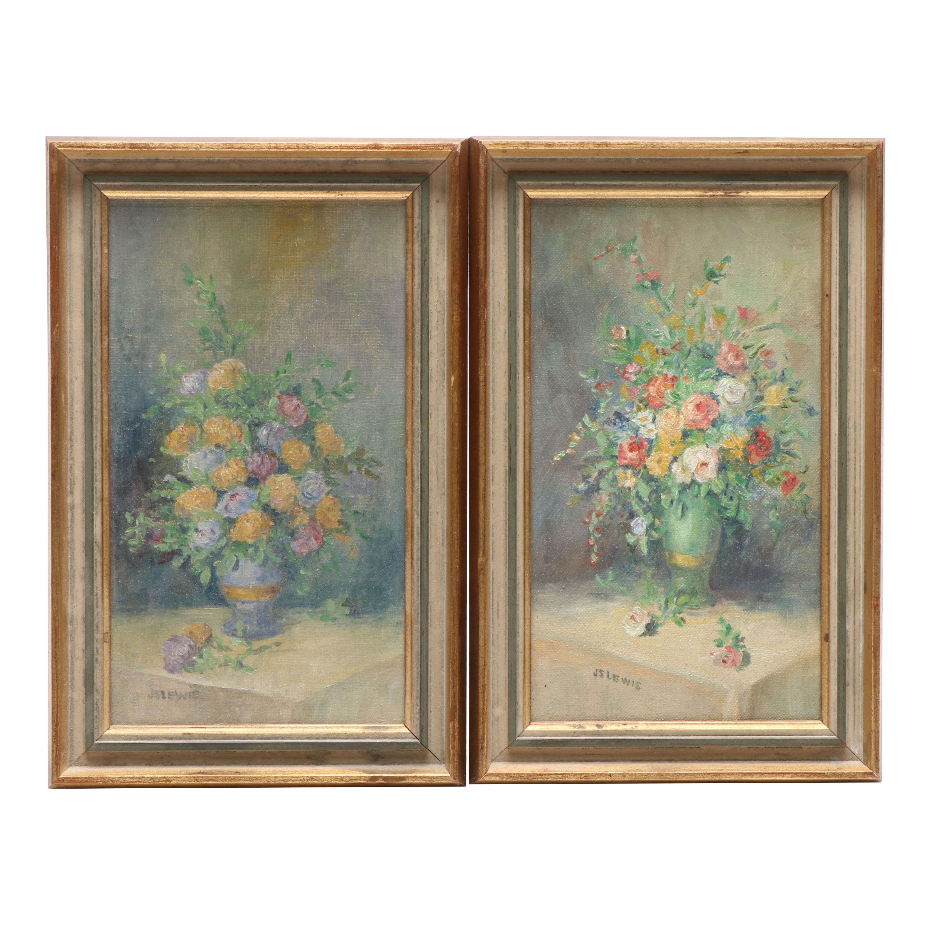 Jeannette Swing Lewis Floral Still Life Oil Paintings