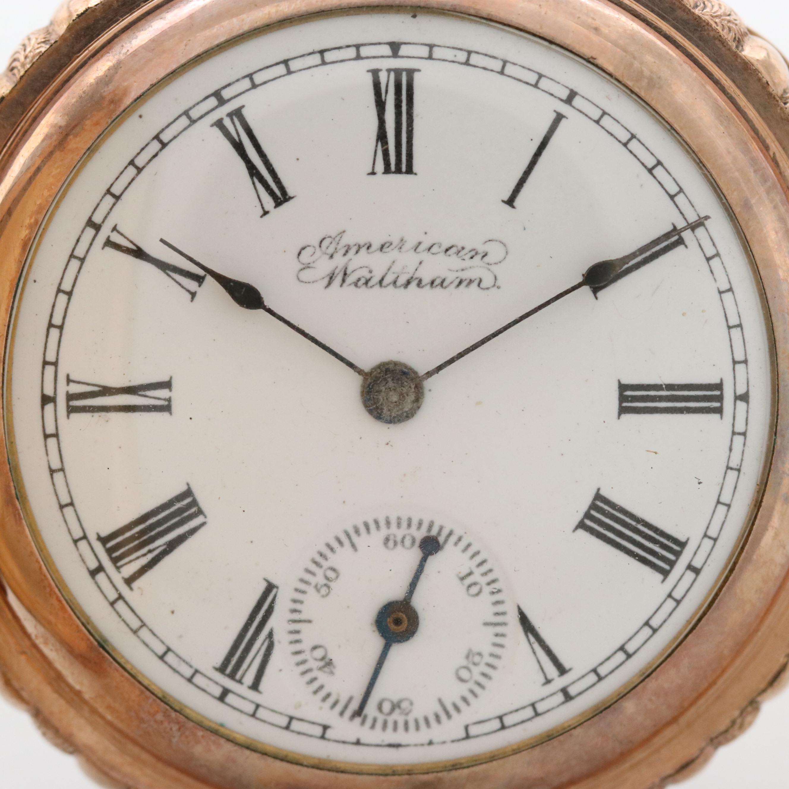 Antique Waltham 14K Rose Gold Filled Hunter Case Pocket Watch, 1896