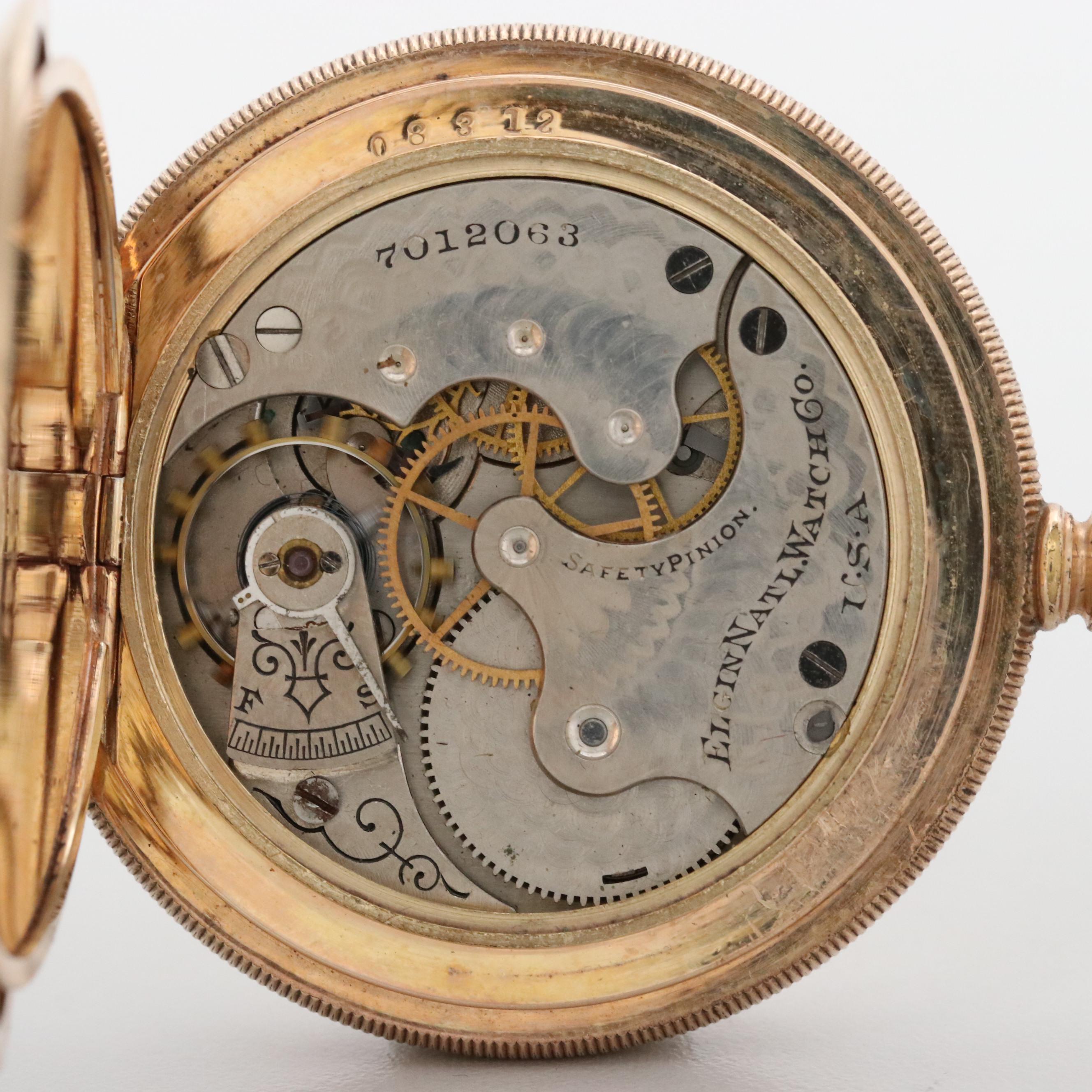 Antique Elgin Gold Filled Hunter Case Pocket Watch, 1898