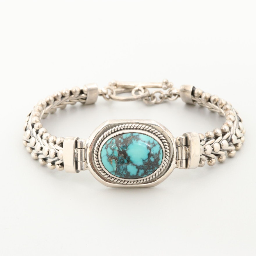 Southwestern Sterling Silver Turquoise Bracelet