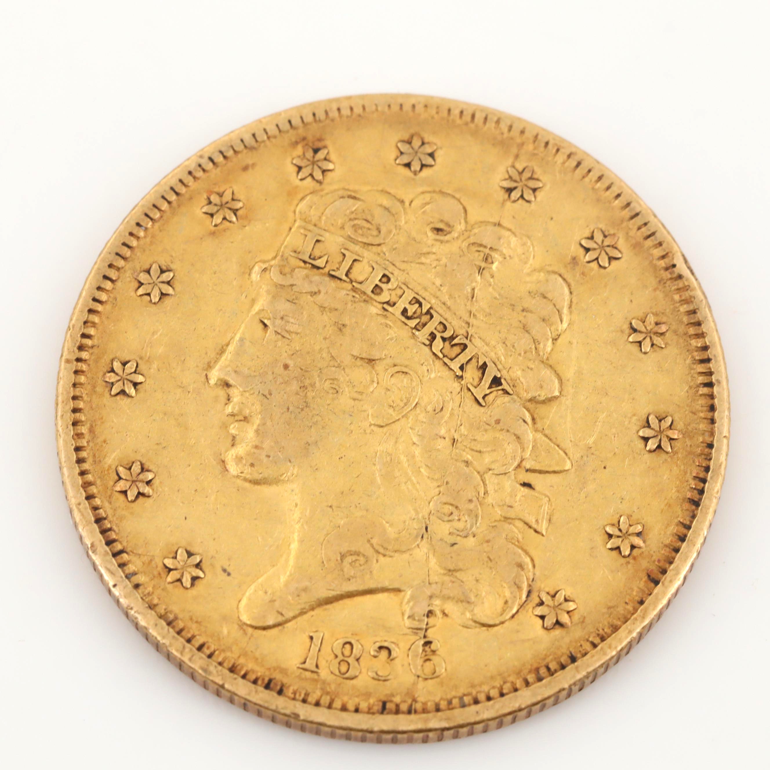1836 Classic Head Five Dollar Gold Coin