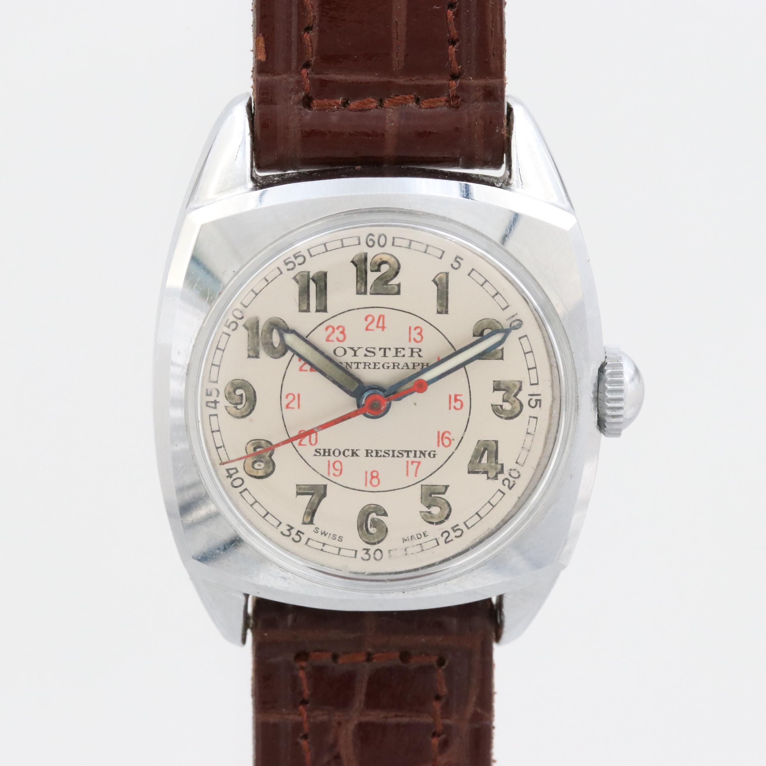 Vintage Oyster Centregraph By Rolex Stainless Steel Watch, Circa 1940