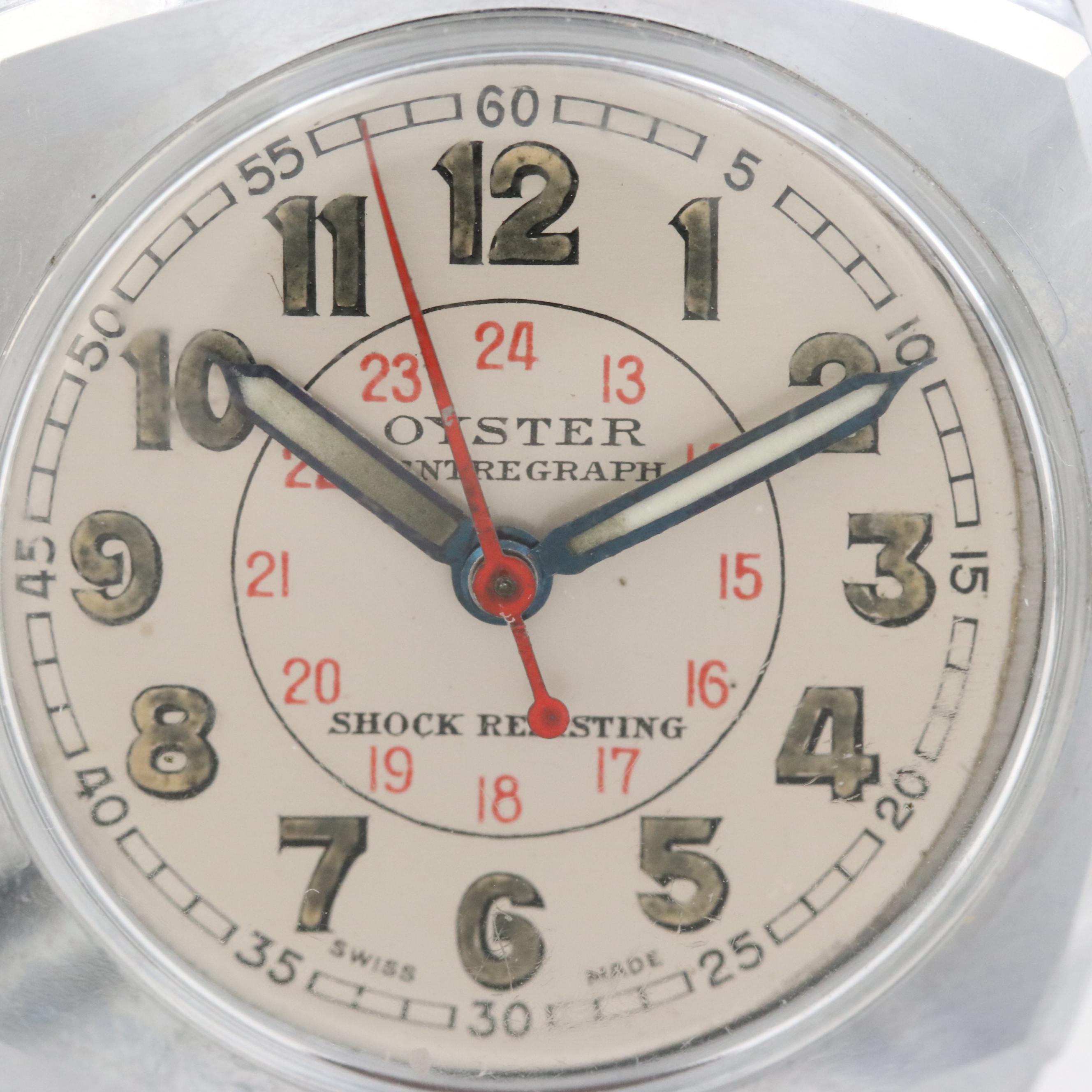 Vintage Oyster Centregraph By Rolex Stainless Steel Watch, Circa 1940