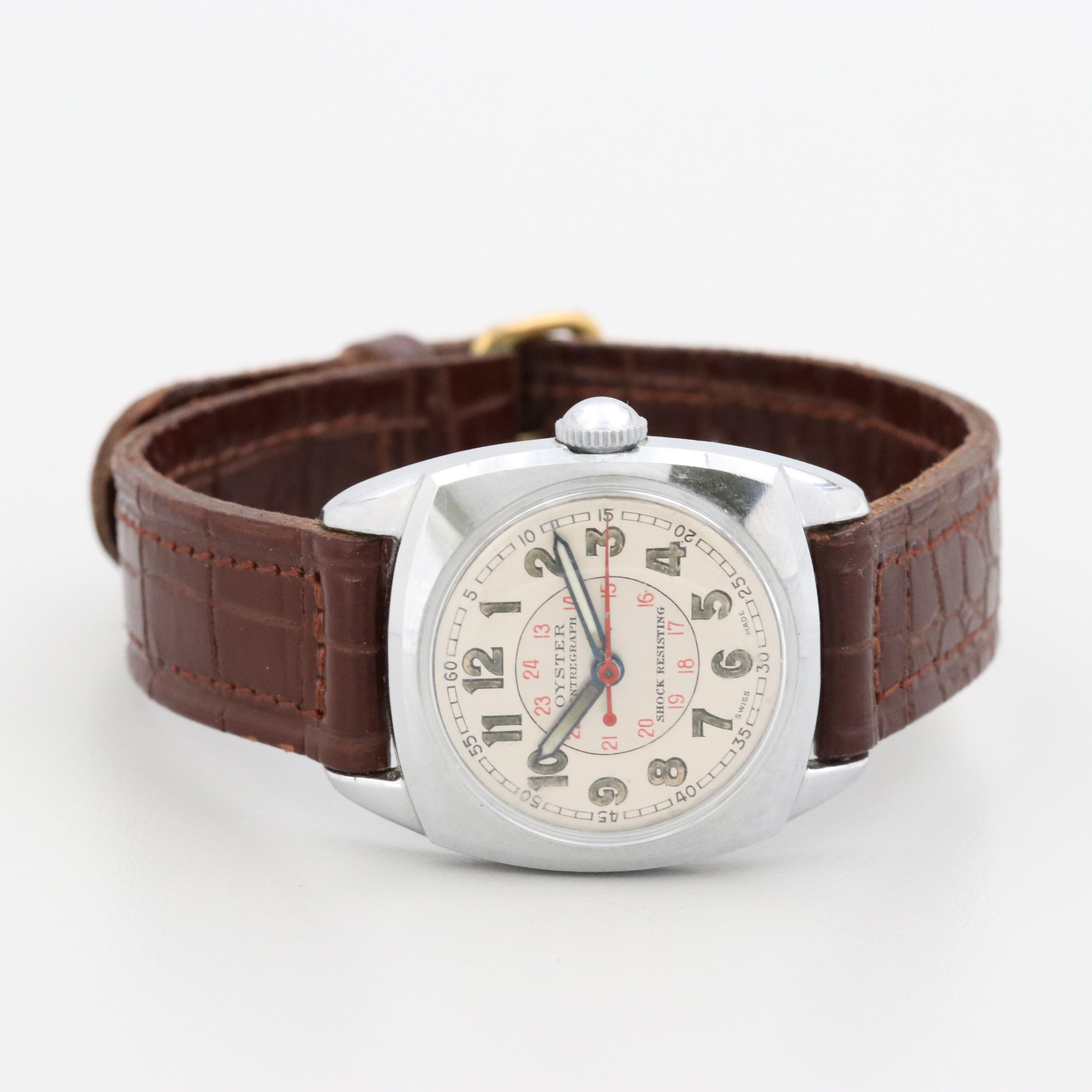 Vintage Oyster Centregraph By Rolex Stainless Steel Watch, Circa 1940