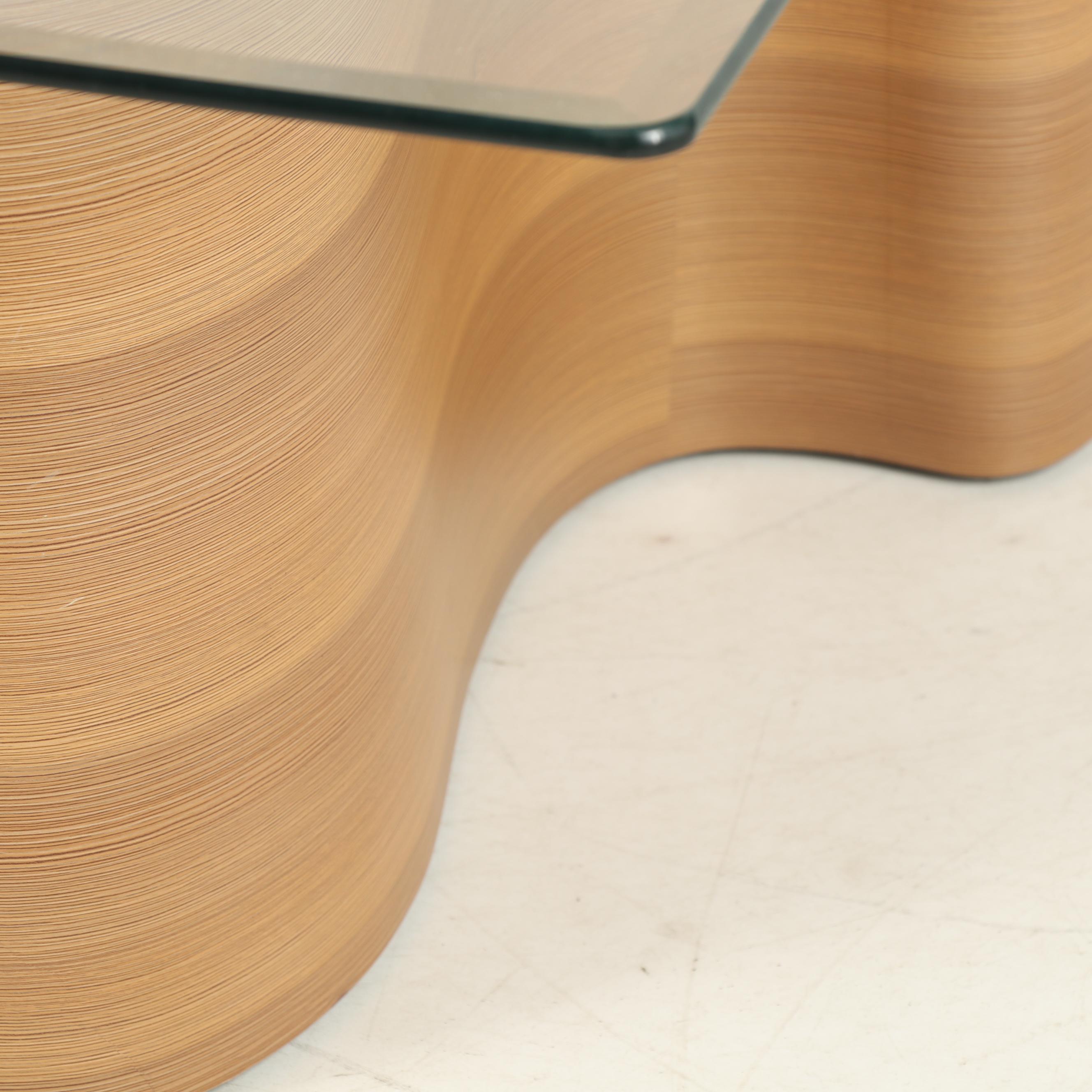 Contemporary Vinyl Wood Coffee Table