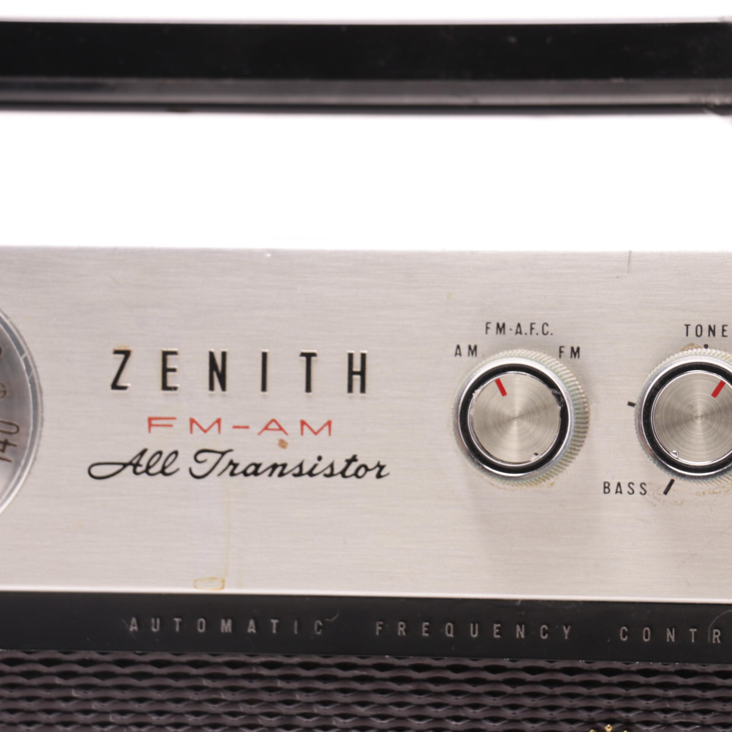 Zenith AM/FM All Transistor Radio with Automatic Frequency Control, 1960s