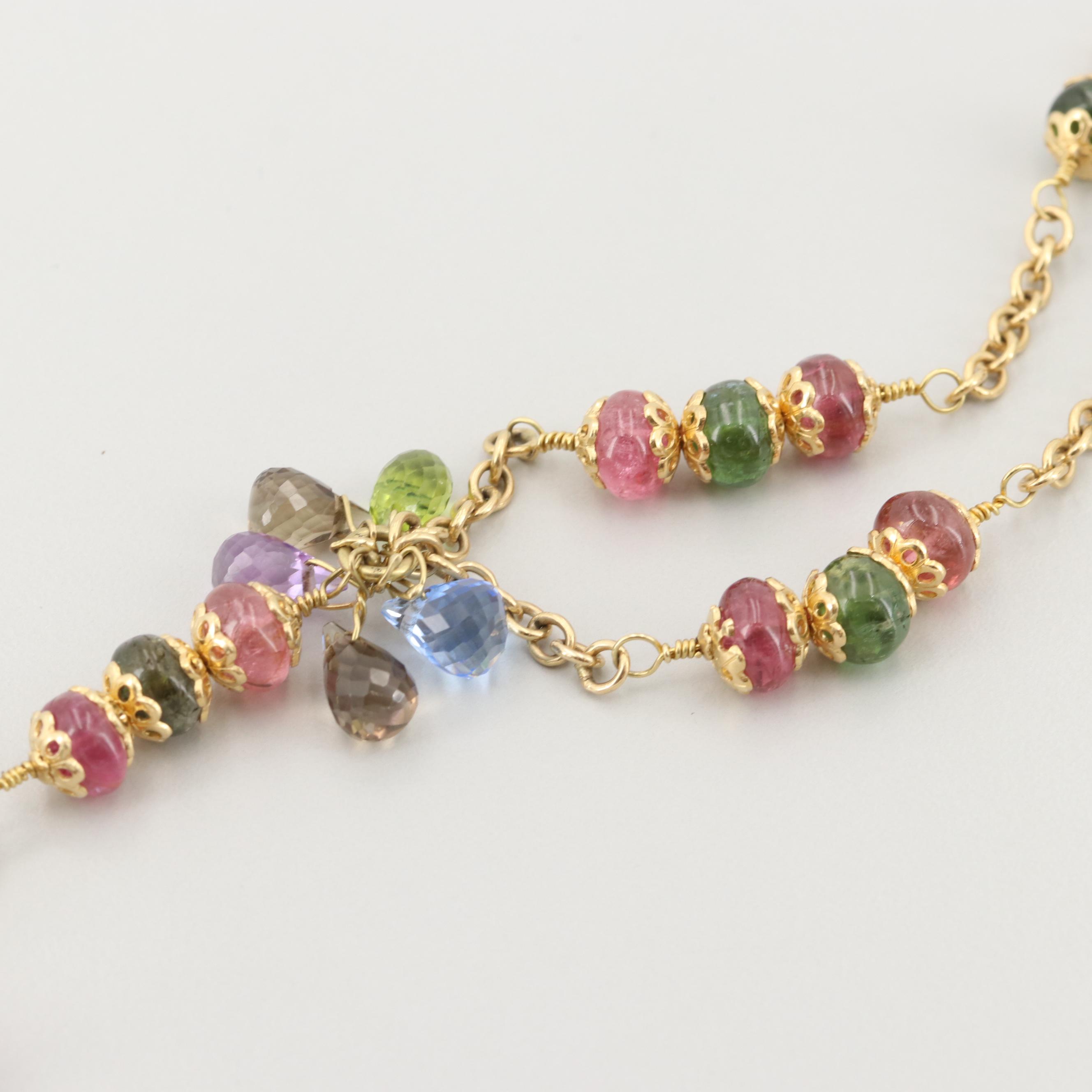 Rossi 18K Yellow Gold Mixed Gemstone Briolette Necklace