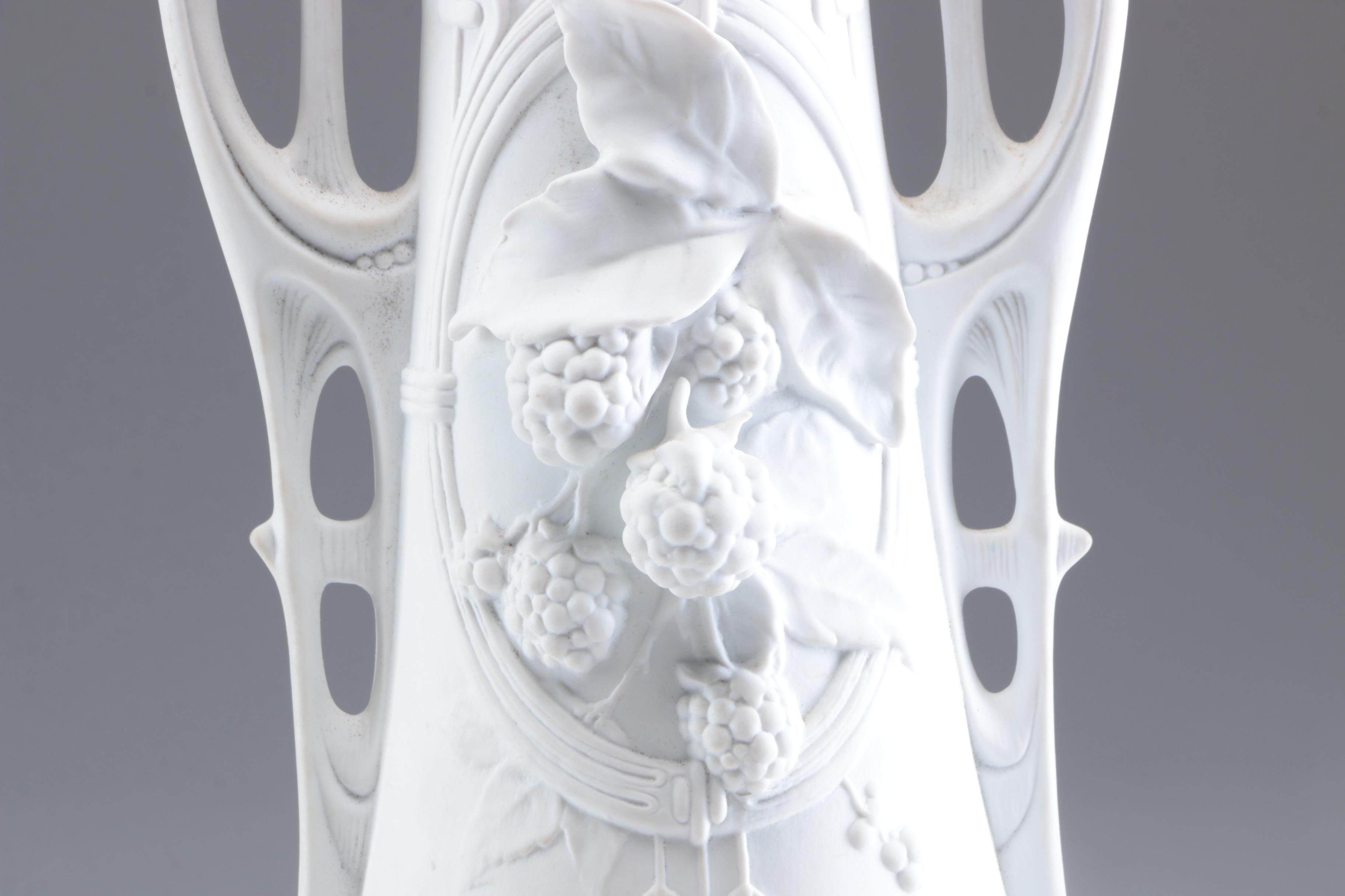 Royal Bohemian Art Nouveau Bisque Porcelain Vase, Mid to Late 20th Century