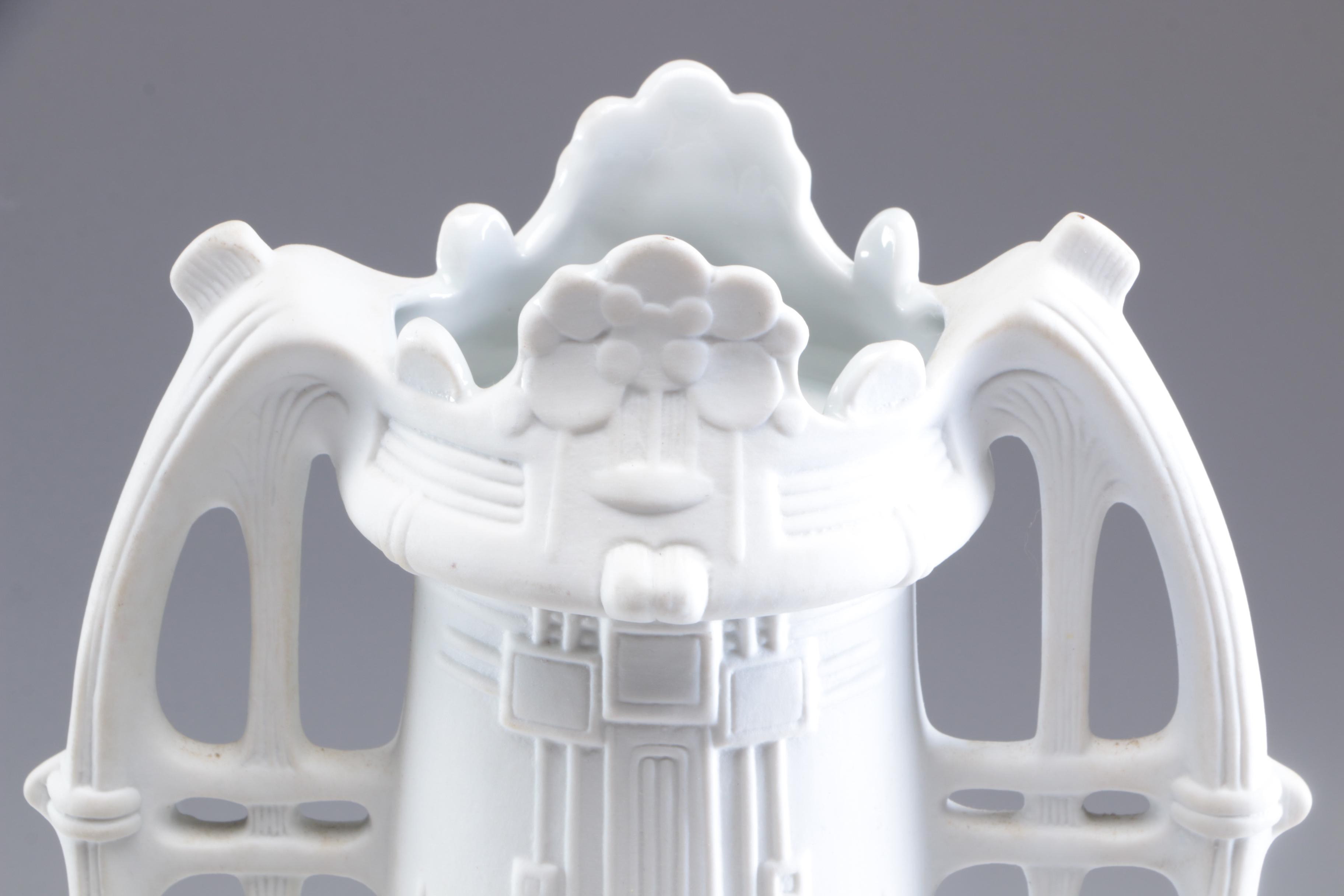 Royal Bohemian Art Nouveau Bisque Porcelain Vase, Mid to Late 20th Century