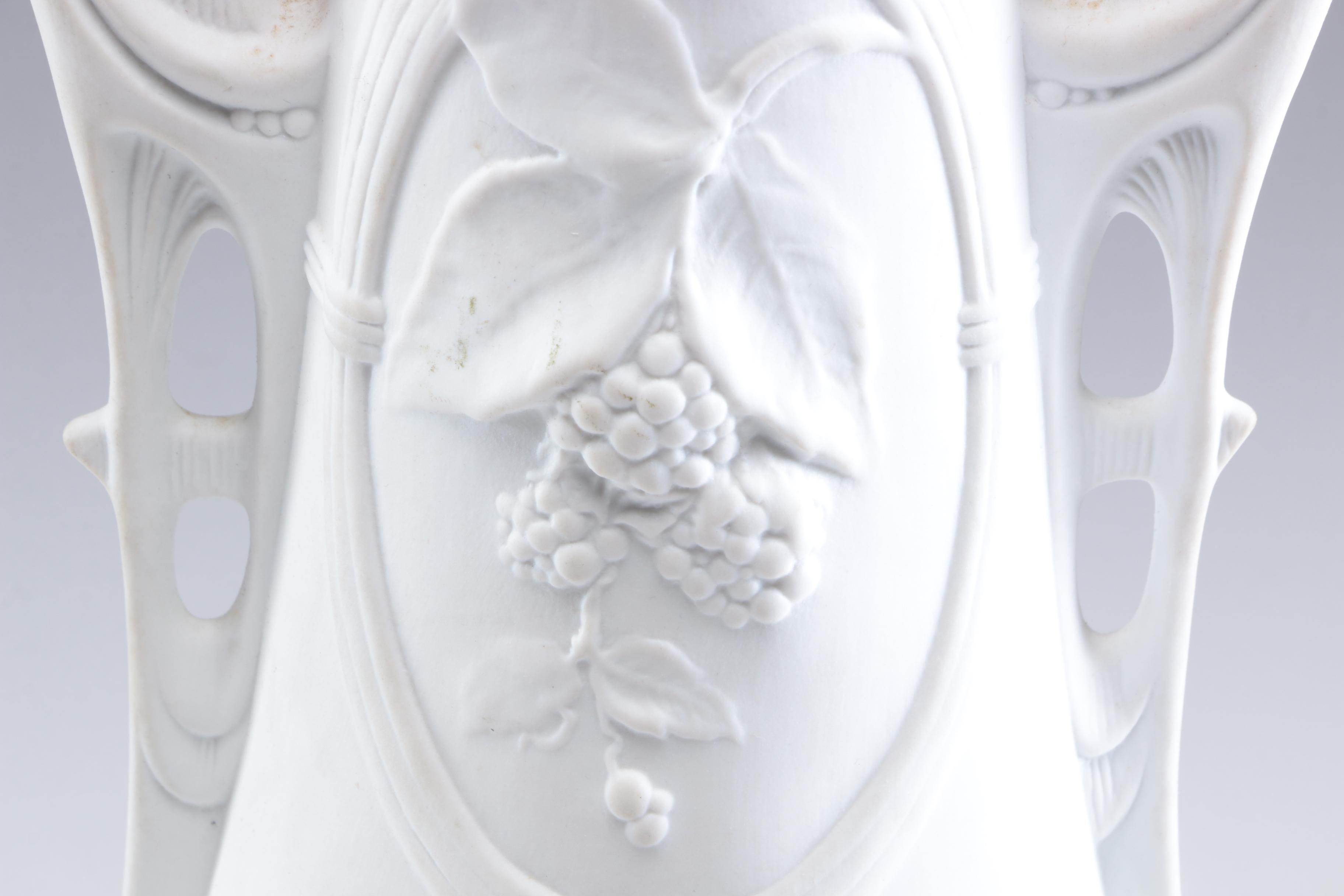 Royal Bohemian Art Nouveau Bisque Porcelain Vase, Mid to Late 20th Century