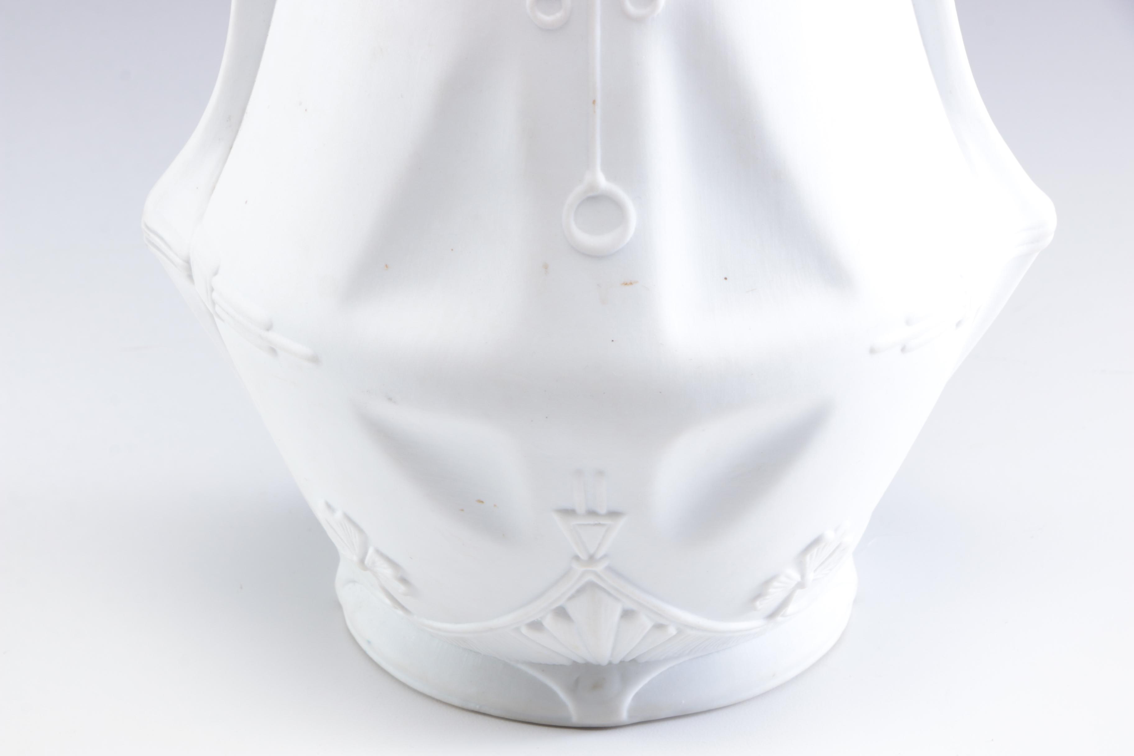 Royal Bohemian Art Nouveau Bisque Porcelain Vase, Mid to Late 20th Century