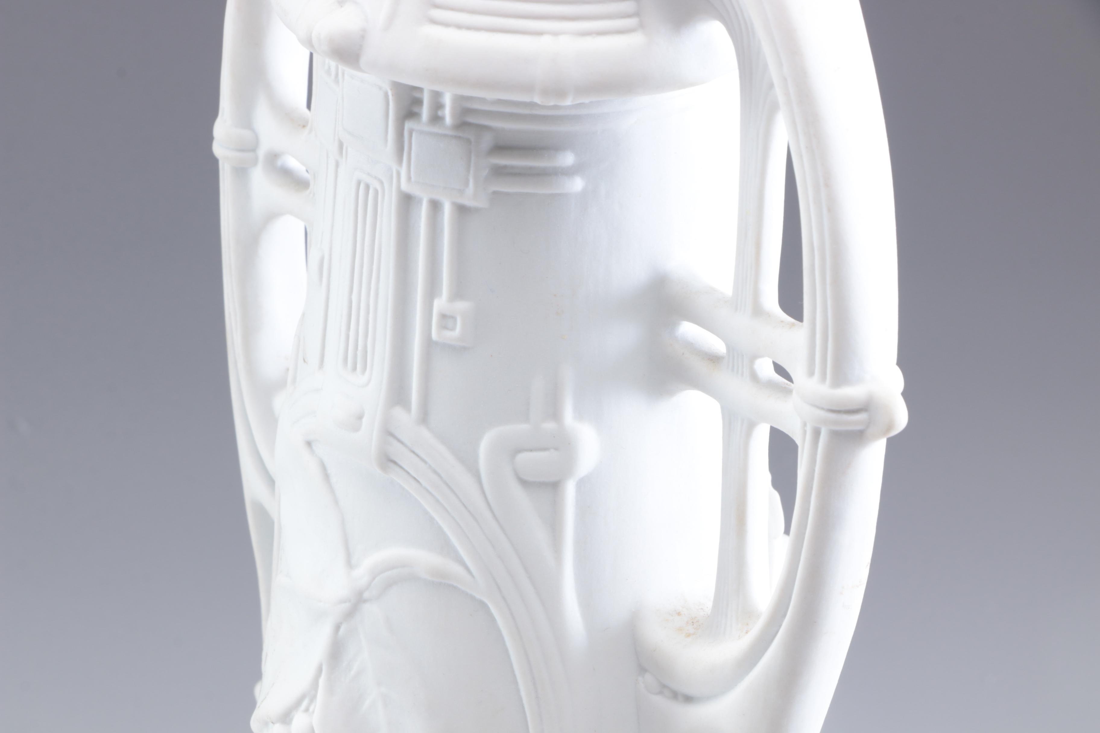 Royal Bohemian Art Nouveau Bisque Porcelain Vase, Mid to Late 20th Century